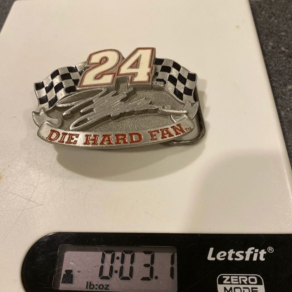 NASCAR Vintage 90’s NASCAR Jeff Gordon solid pewter Belt Buckle Made in USA Size ONE SIZE - 7 Thumbnail