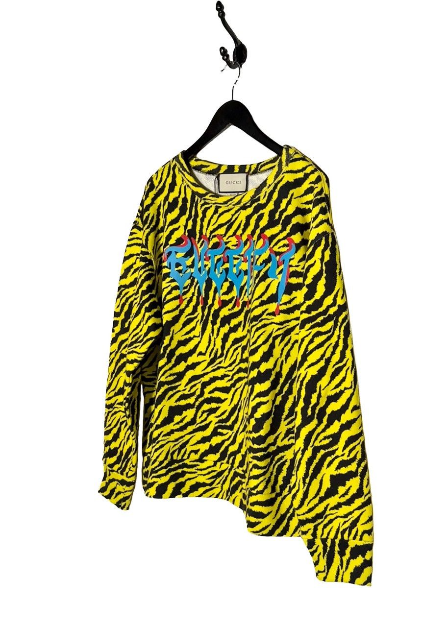 Gucci Gucci 2019 Guccify Yellow Black Tiger Print Sweatshirt Size US M / EU 48-50 / 2 - 3 Thumbnail