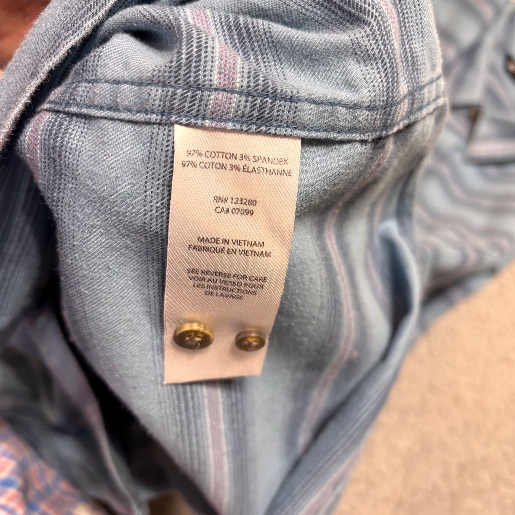TravisMathew Travis Mathew Shirt Mens L Blue Striped Button-Up Long Sleeve Cotton Blend Stretch Casual St​yle Fashion Size US L / EU 52-54 / 3 - 4 Thumbnail