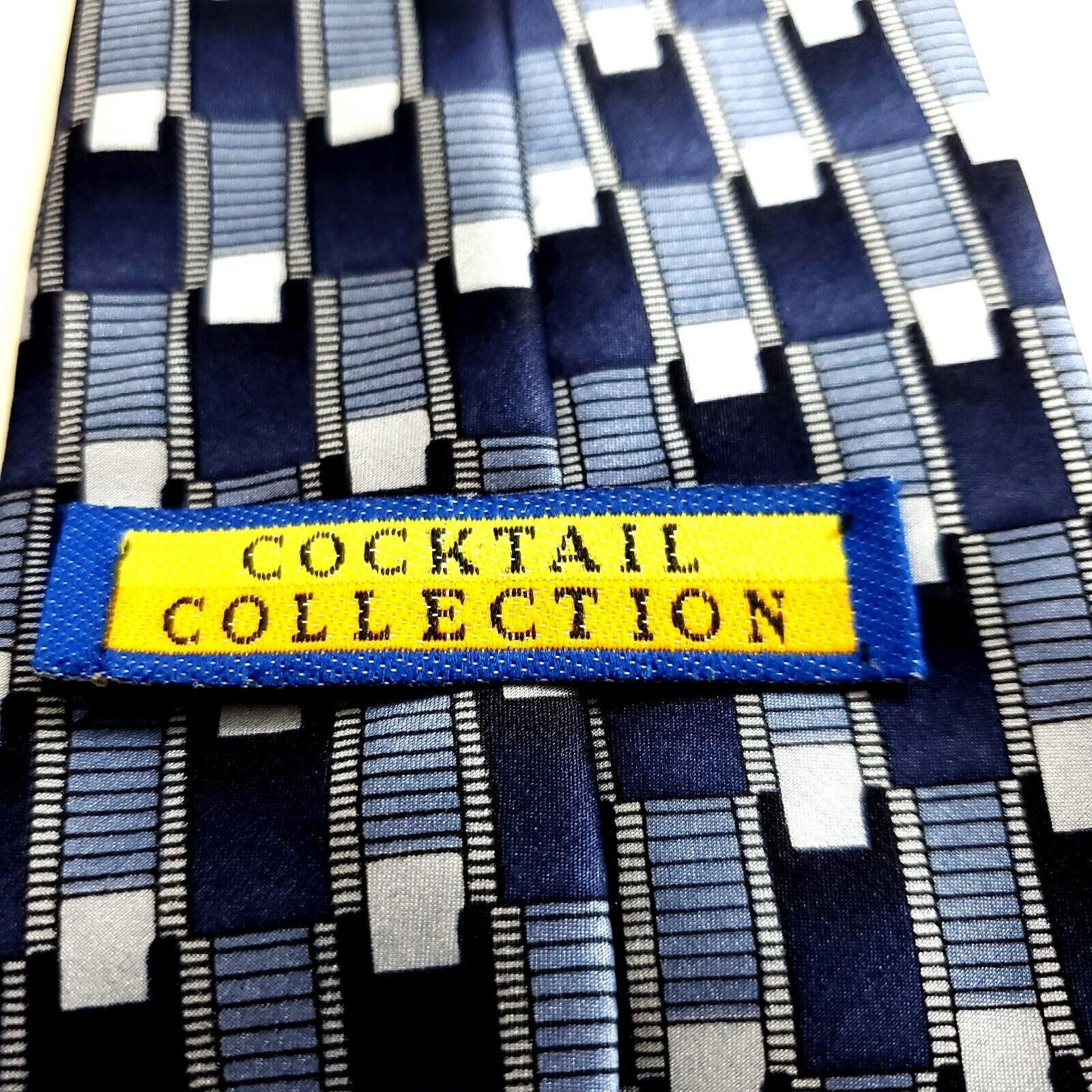 Vintage Cocktail Collection Blue Geometric Brandy Print Wide Short S Size ONE SIZE - 3 Thumbnail