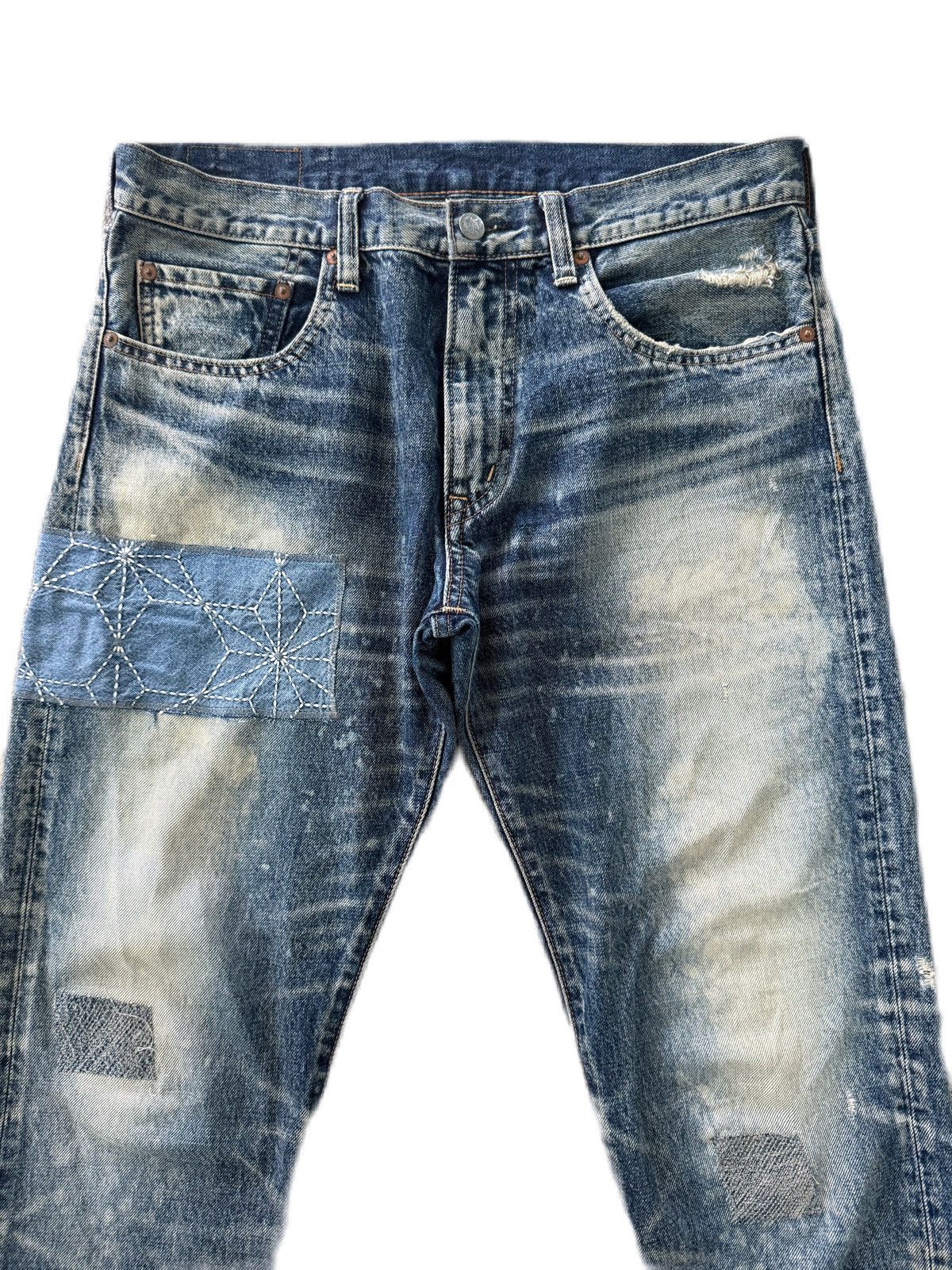 If Six Was Nine Japan Brand RNA Denim Distress Custom Patch Sashiko Style Size US 33 - 4 Thumbnail