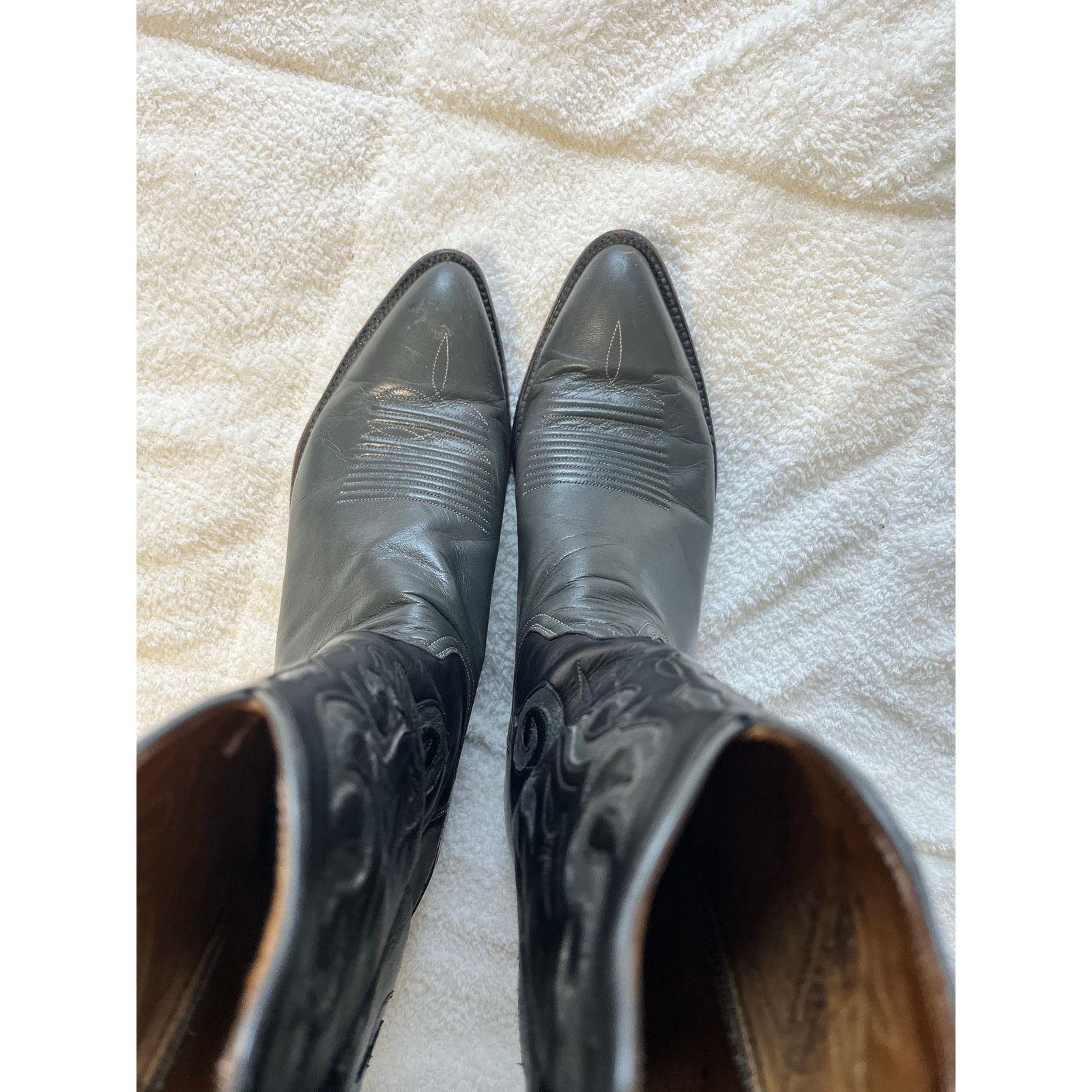 Lucchese Lucchese Classics Leather Goat Calf Boots US 9 D Men Black Size US 9 / EU 42 - 11 Thumbnail
