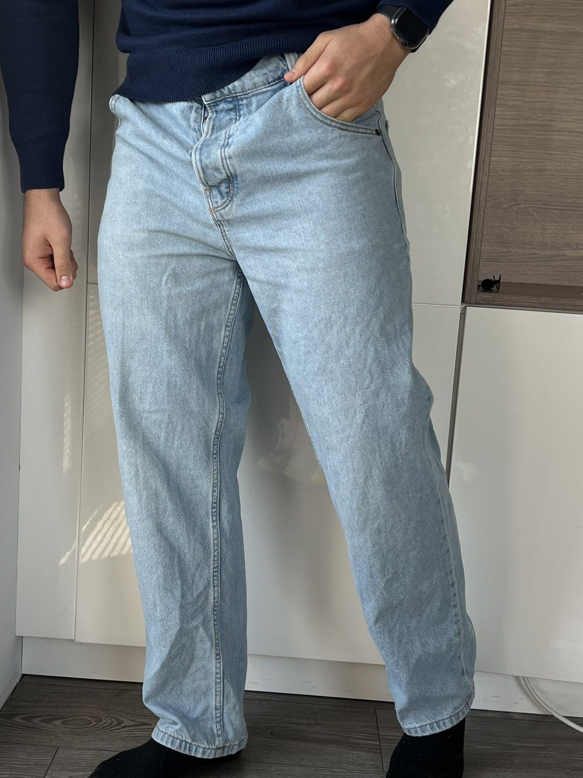 Dickies × Japanese Brand ‼️Dickies Box Logo Baggy Mom Lite White Denim Jeans‼️ Size US 32 / EU 48 - 13 Thumbnail