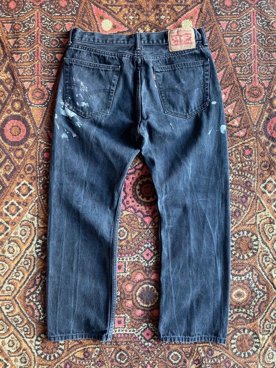 Levi's × Vintage Vintage Levis 505 Painted Denim Jeans Y2K Size US 34 / EU 50 - 3 Thumbnail