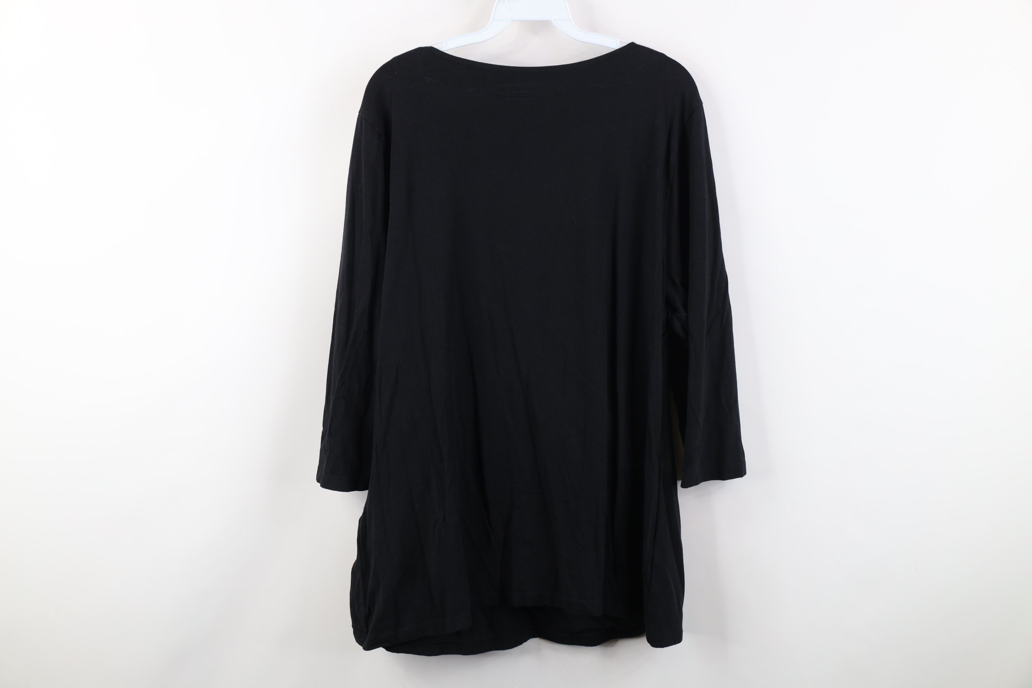 Soft Surroundings Soft Surroundings Cross Wrap Ruffled Shirt Top Black Size 3XL / US 20-22 - 12 Thumbnail