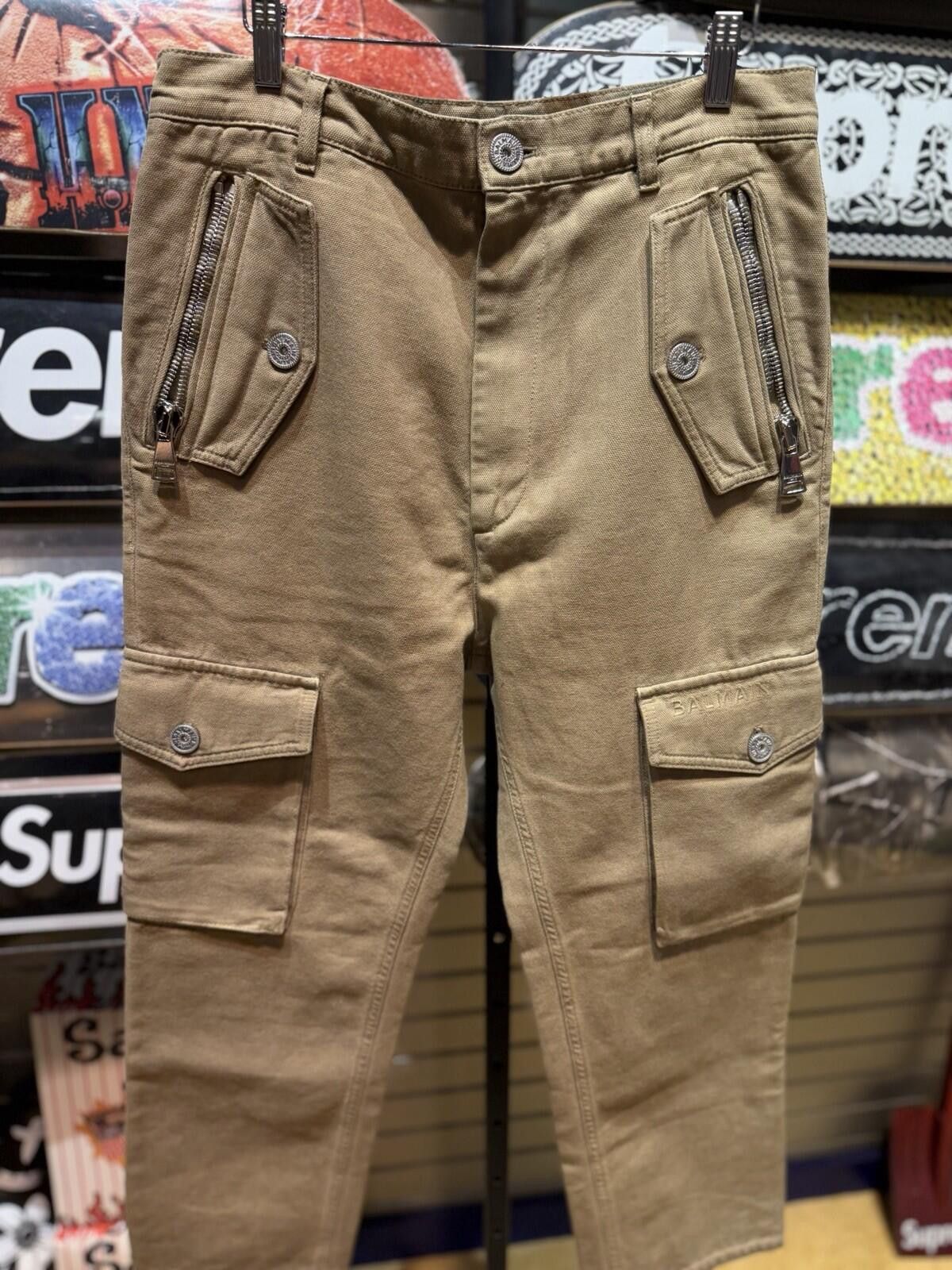 Balmain Balmain Biker Cargo Zip Pocket Beige / Khaki Pants (48) Size US 44 / EU 60 - 12 Thumbnail