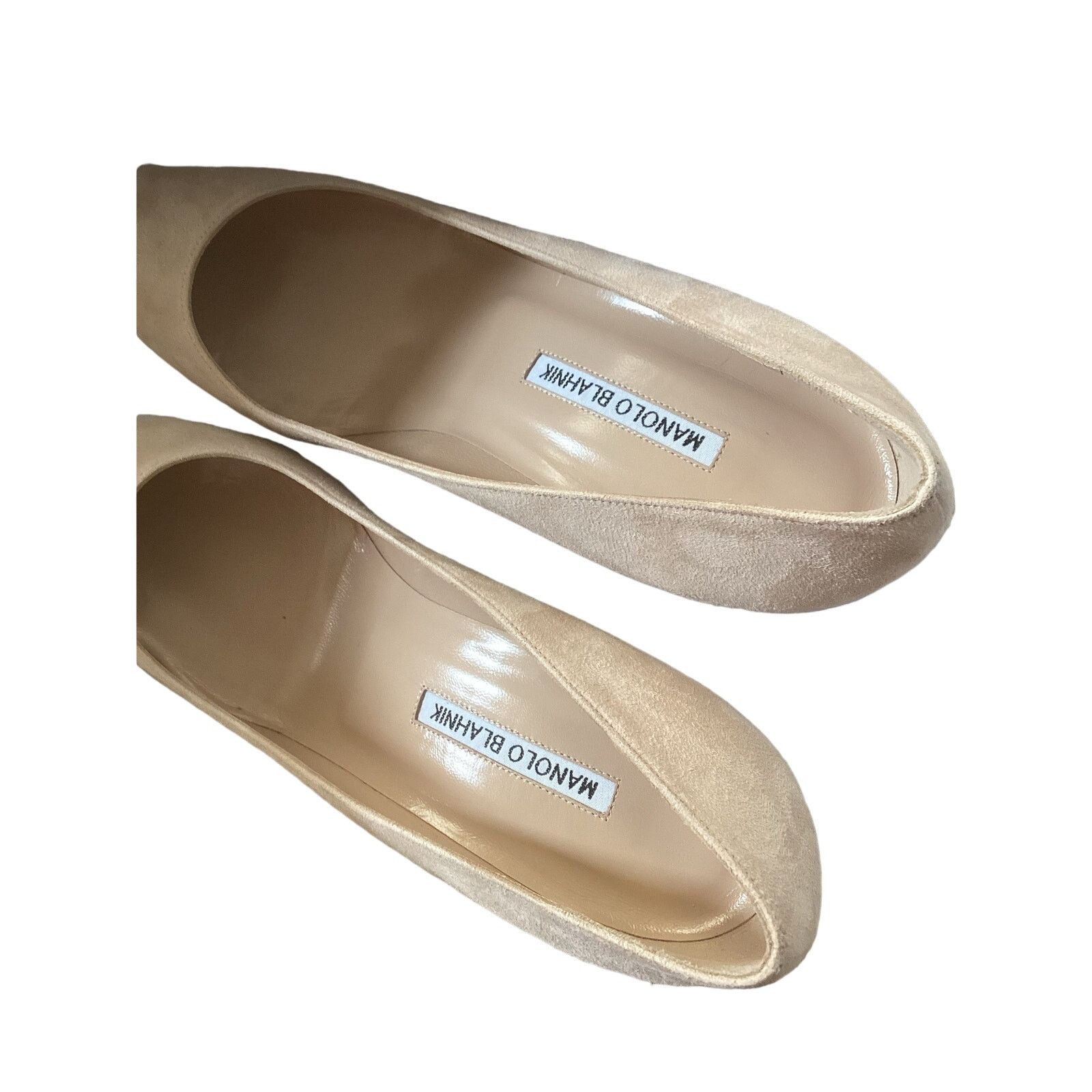 Manolo Blahnik NEW Manolo Blahnik Light Beige Suede Pointed Toe Pumps Sz 40 Size US 10 / IT 40 - 8 Thumbnail