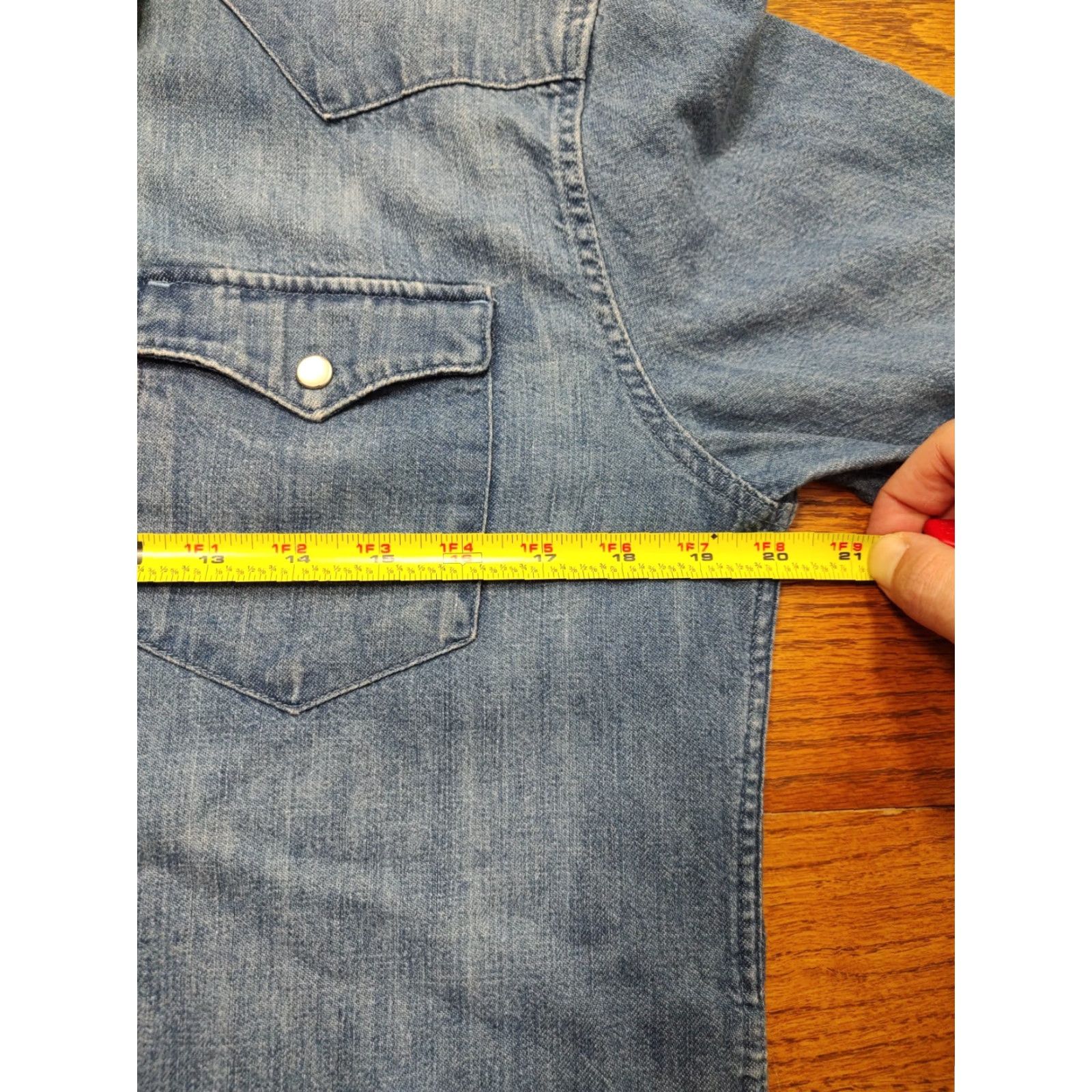 Levi's LEVIS x Justin Timberlake Mens Button-Up Shirt Western Pearl Snap Denim Blue M Size US M / EU 48-50 / 2 - 7 Thumbnail