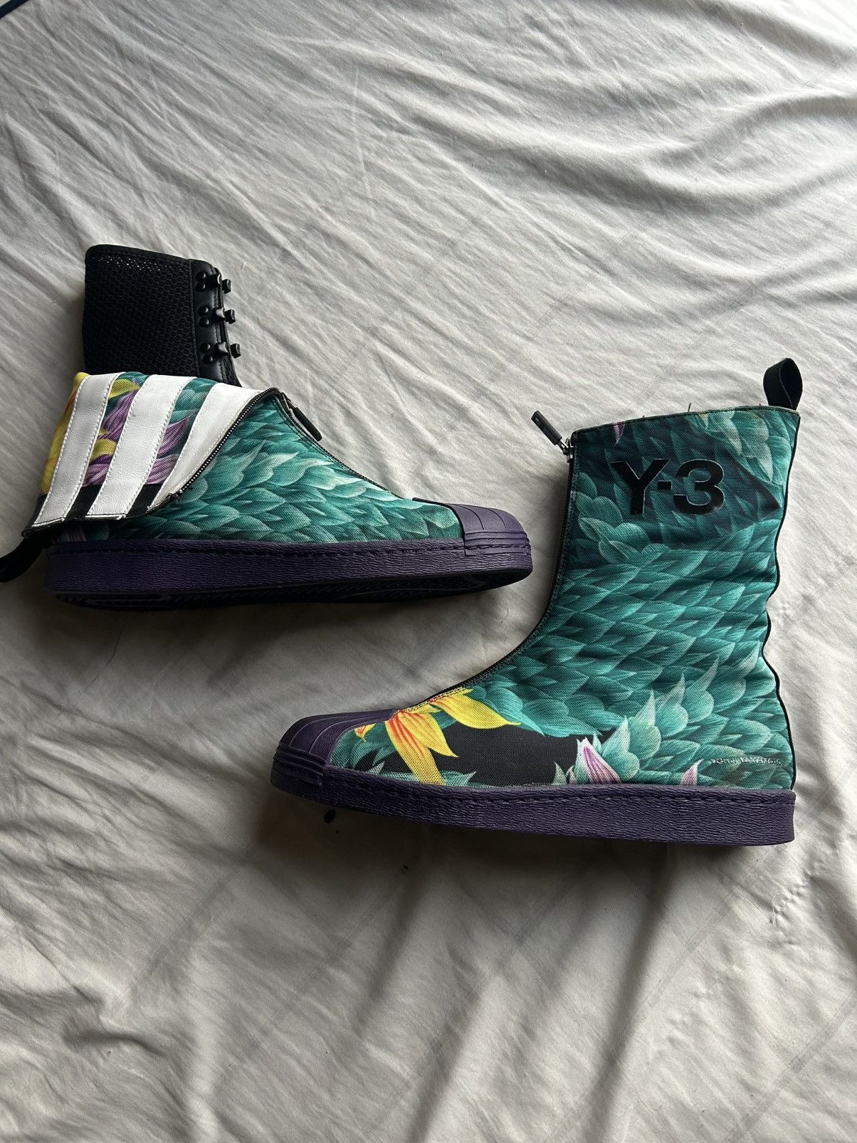 Y-3 Y-3 Floral Print Foldable Sneakers(Rare) Size US 9 / EU 42 - 2 Thumbnail