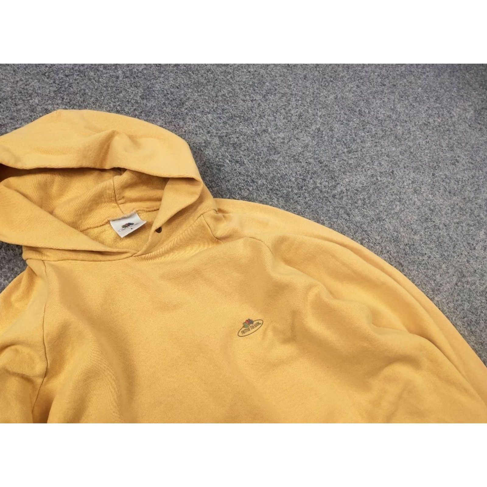 Fruit Of The Loom Vintage Fruit of the Loom USA Mini Logo Yellow Cotton Hoodie Size US L / EU 52-54 / 3 - 6 Thumbnail