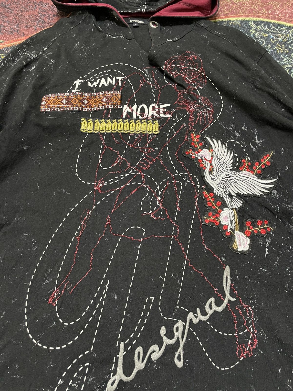 Desigual Desigual Punk Thrashed Hoodie Size US L / EU 52-54 / 3 - 8 Thumbnail