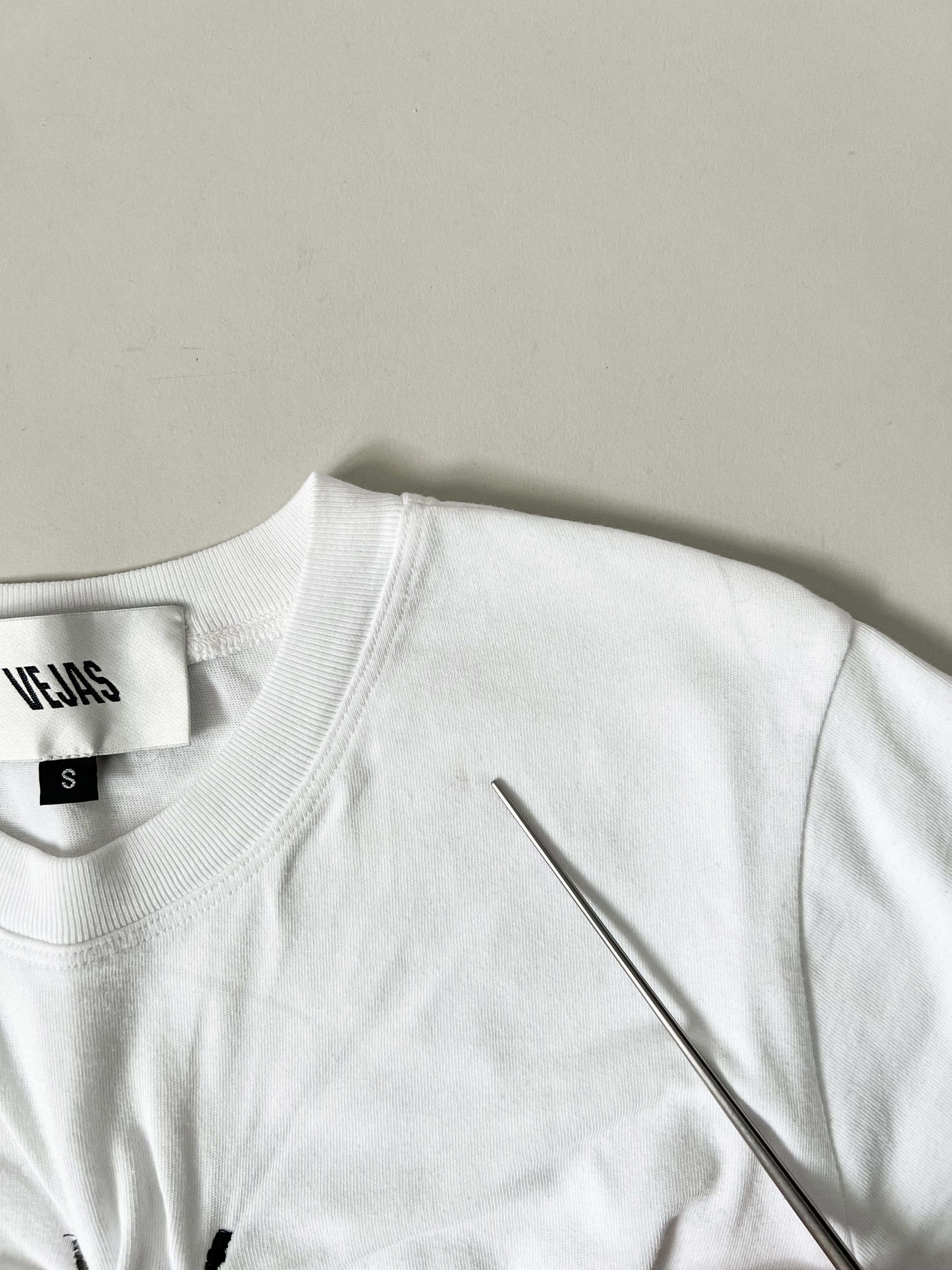 Veja VEJAS Gathered Contrast Stitch T-Shirt Size S / US 4 / IT 40 - 5 Thumbnail