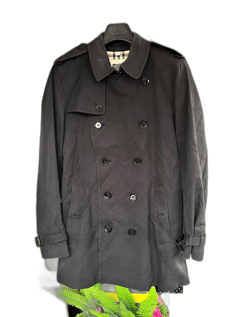 Burberry Burberry Black Long Coat with Checked Lining Size US XXL / EU 58 / 5 - 1 Thumbnail