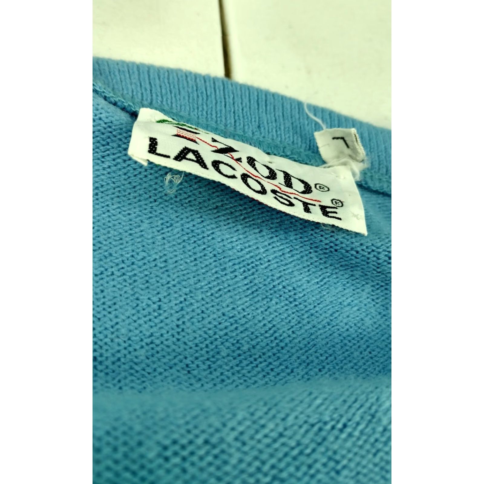 Izod VINTAGE IZOD Lacoste Men's V-Neck Cardigan Sweater Sky Blue USA made Blue Gator Cardigan Mens Sky Blue UCS Size US L / EU 52-54 / 3 - 4 Thumbnail