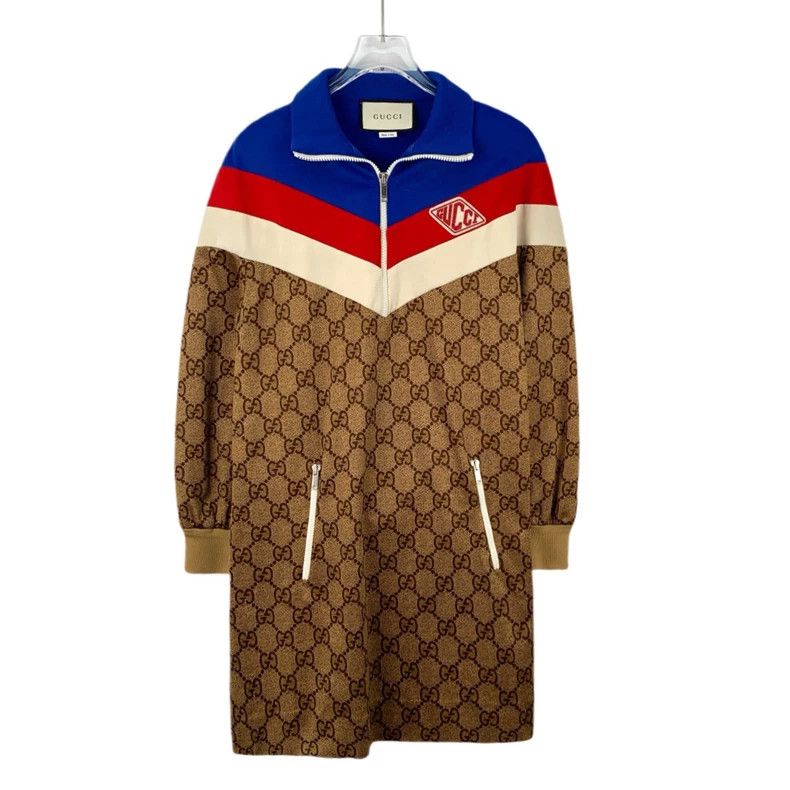 Gucci Gucci Color-blocked logo jacquard full-print lapel half-zi Size XS / US 0-2 / IT 36-38 - 1 Thumbnail