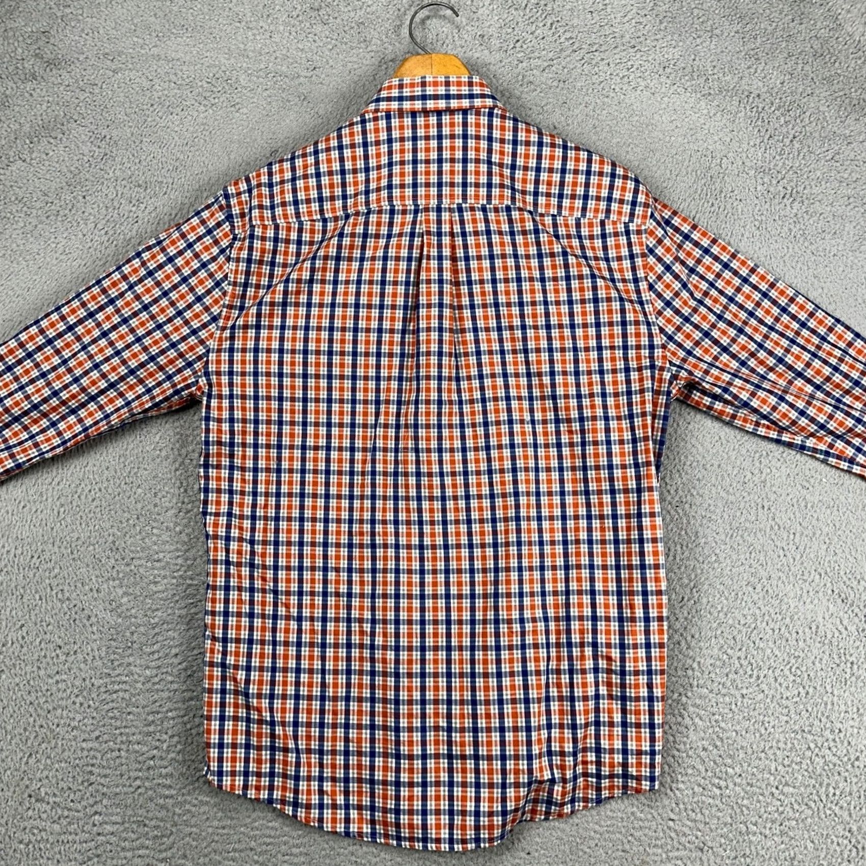 johnnie-O Johnnie-O Mens Button Down Shirt Adult Medium Blue Orange Plaid Casual Cotton Size US M / EU 48-50 / 2 - 3 Thumbnail
