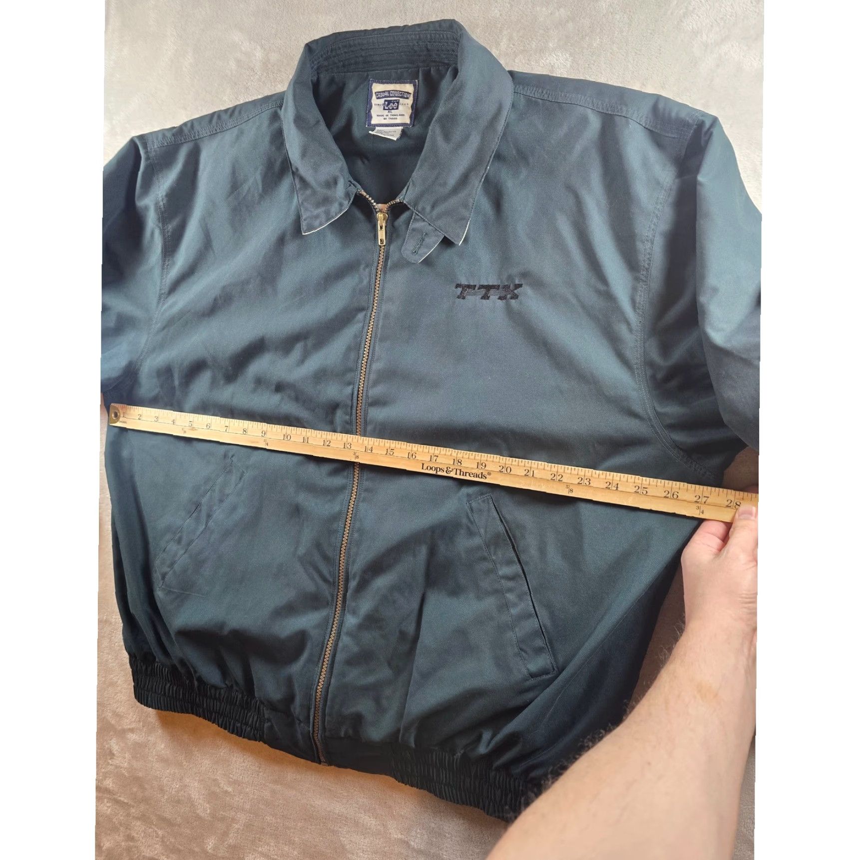 Lee VINTAGE Lee Bomber Jacket Mens XL Green Casual Collection Full Zip Lined Logo Embroidered Zip Pockets Elastic Waist Windbreaker Solid Spring Fall Size US XL / EU 56 / 4 - 5 Thumbnail
