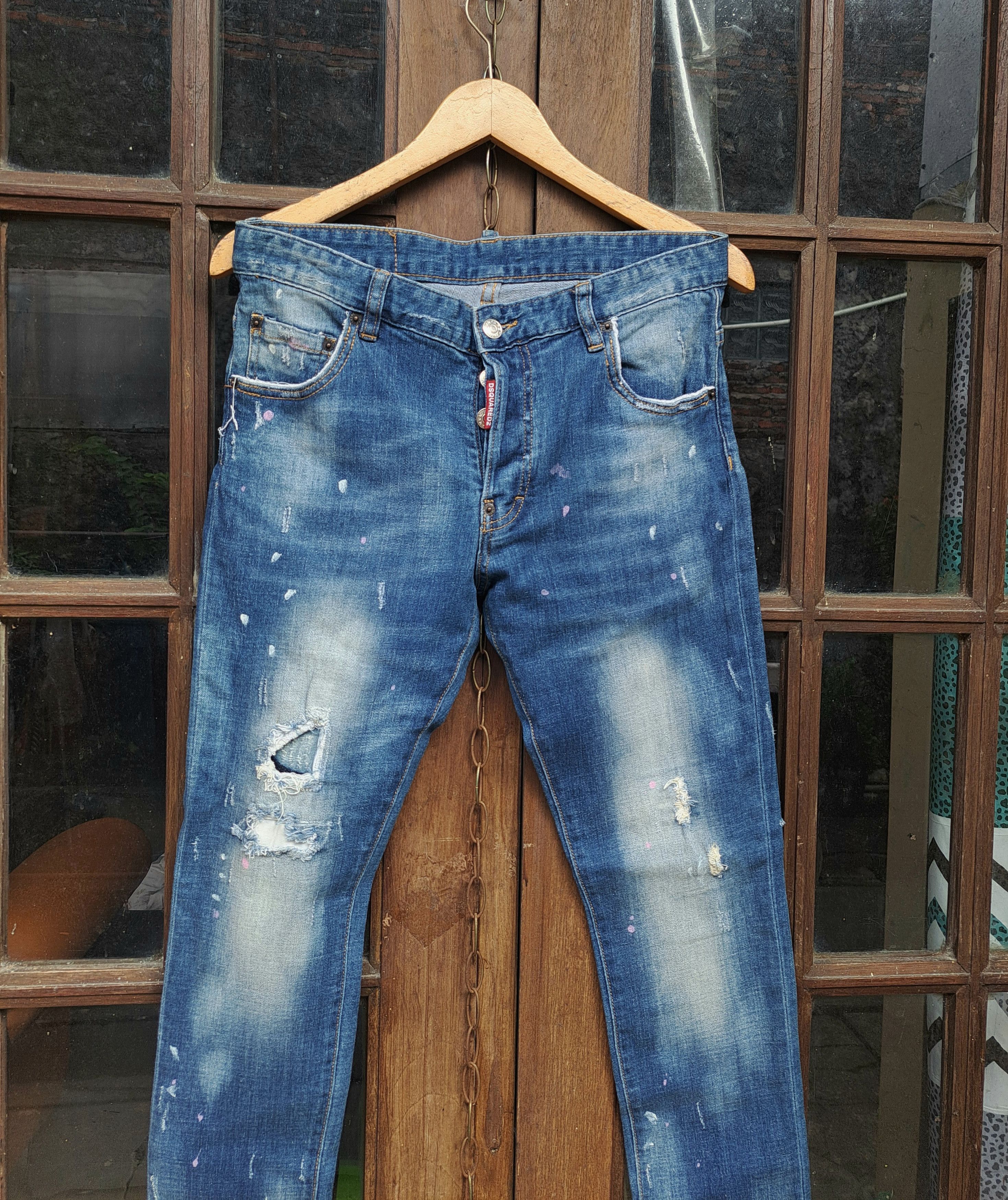 Dsquared2 Dsquared Distressed Denim Paint Splatter Mens Jeans Size US 30 / EU 46 - 2 Thumbnail