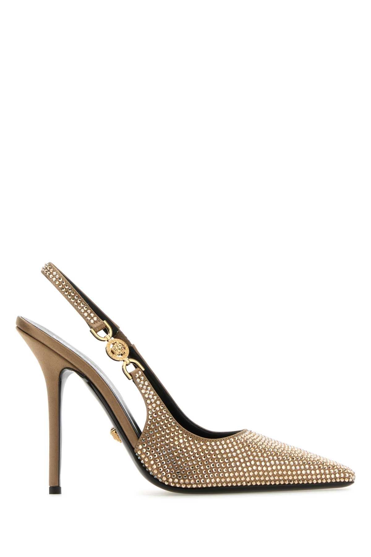 image of Versace Slippers in Camel, Women's (Size 8)