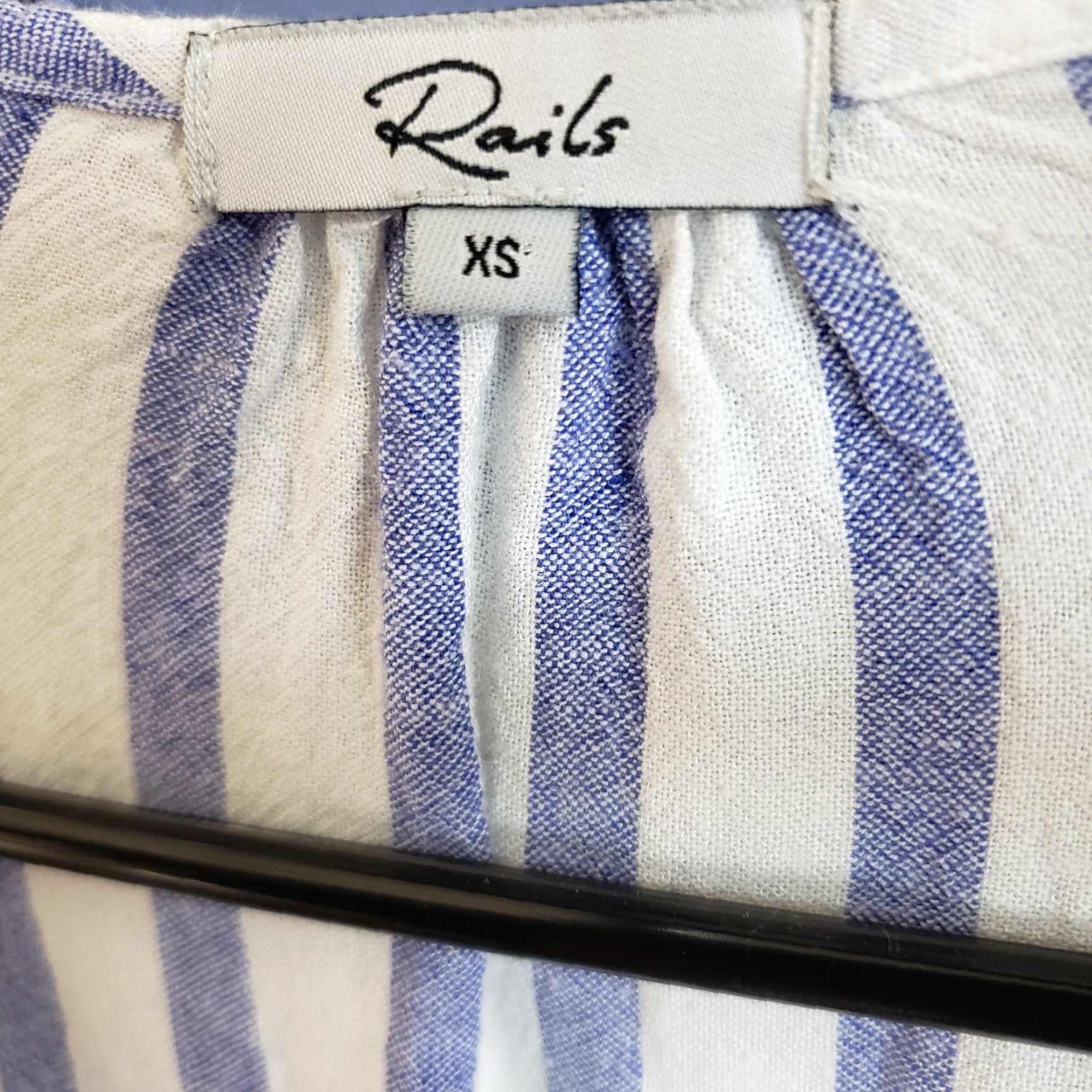Rails Rails Womens Charlotte Tie Linen Blend Mini Dress XS Grenadines Stripe Blue Size XS / US 0-2 / IT 36-38 - 5 Thumbnail