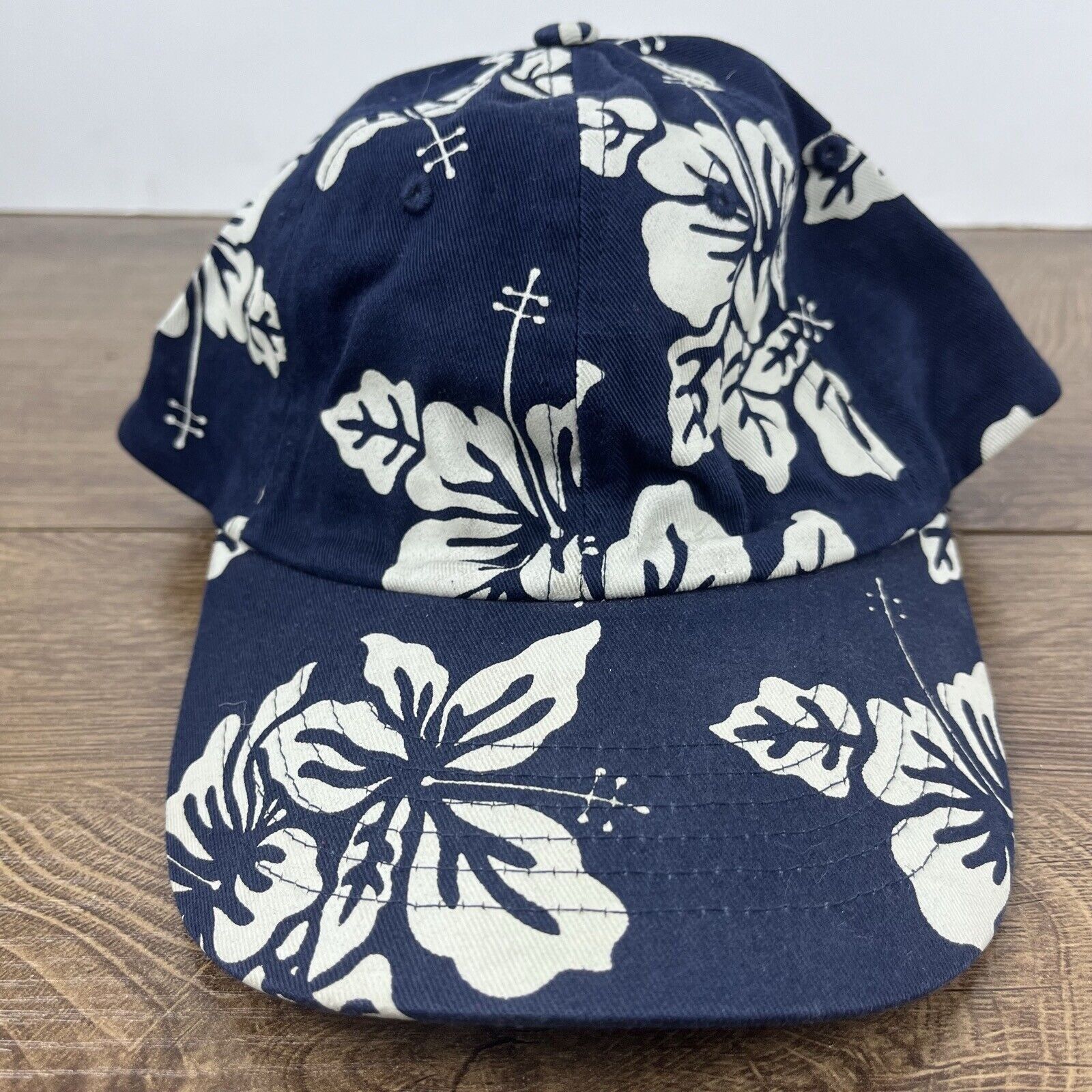 Other Beach Hat Vacation Leaves Hat Blue Cap Adjustable Blue Adult Size ONE SIZE - 3 Thumbnail