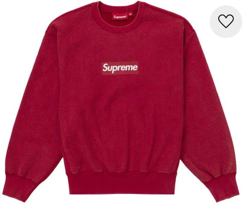 Supreme Supreme Washed Box Logo Crewneck Red SS25 size Large Size US L / EU 52-54 / 3 - 1 Thumbnail