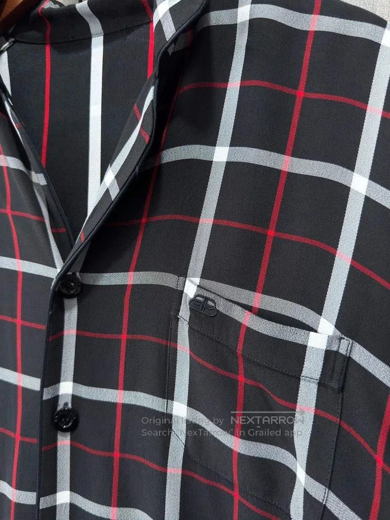Balenciaga Balenciaga Double B Embroidered Plaid Shirt. Size US XL / EU 56 / 4 - 6 Thumbnail
