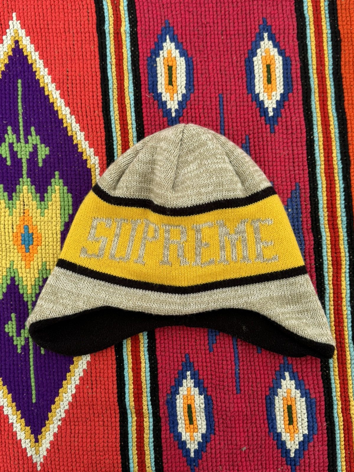 Supreme Supreme Logo Heathered Earflap Beanie Size ONE SIZE - 5 Thumbnail