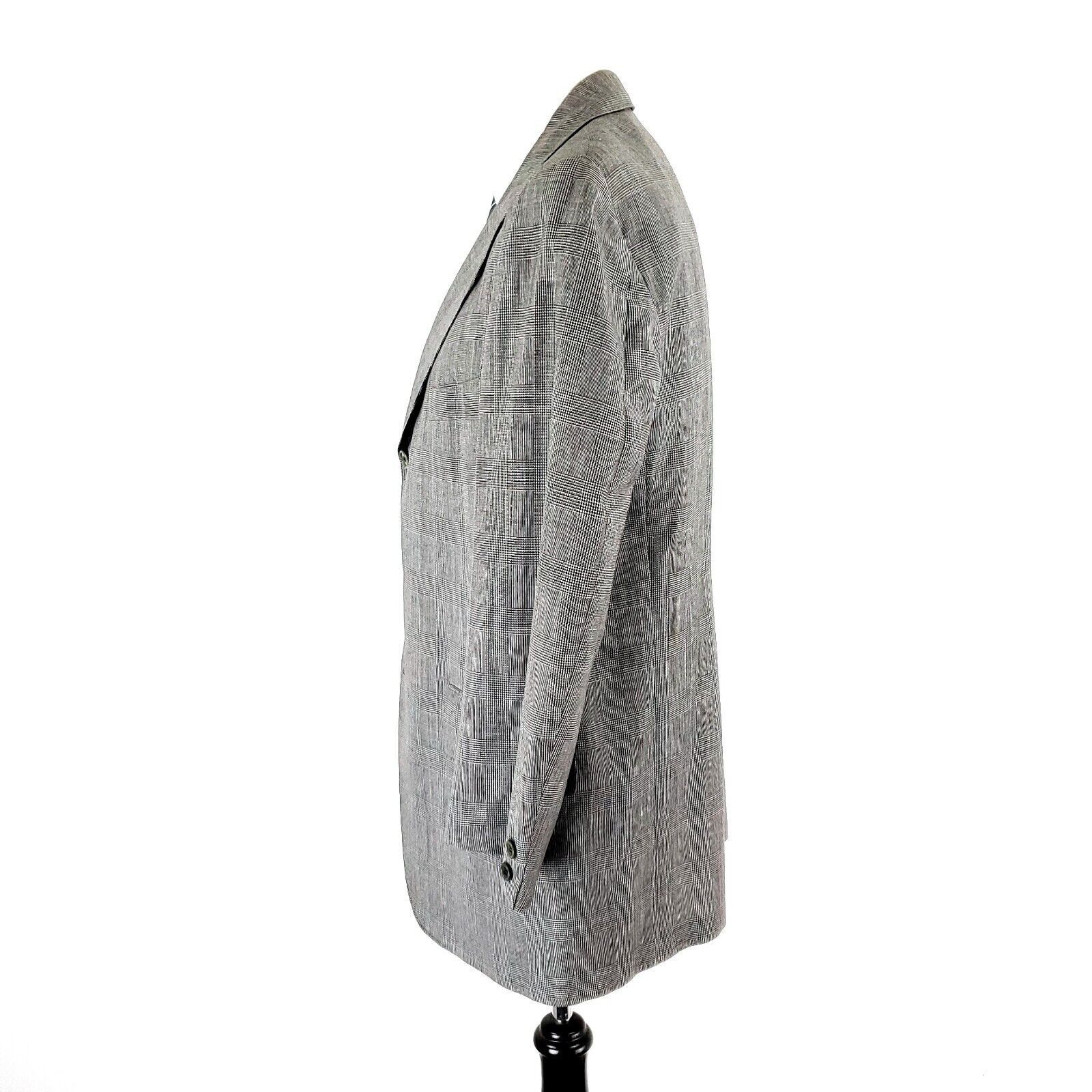 Hickey Freeman Vintage Hickey Freeman Wool 3 Button Blazer 40R Gray Glen Pl Size 40R - 4 Thumbnail