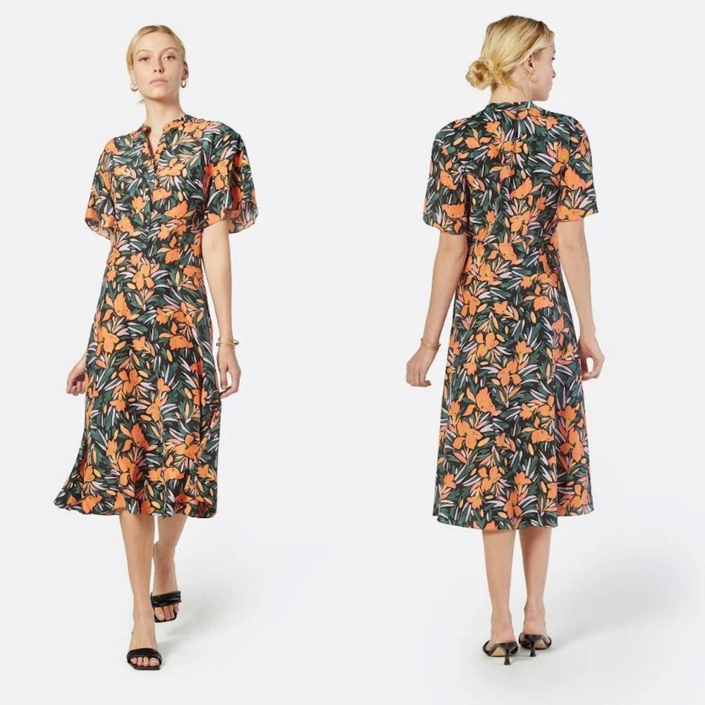 Joie NWT New $428 Joie Joan Silk Midi Floral Dress Size XS Size XS / US 0-2 / IT 36-38 - 1 Thumbnail