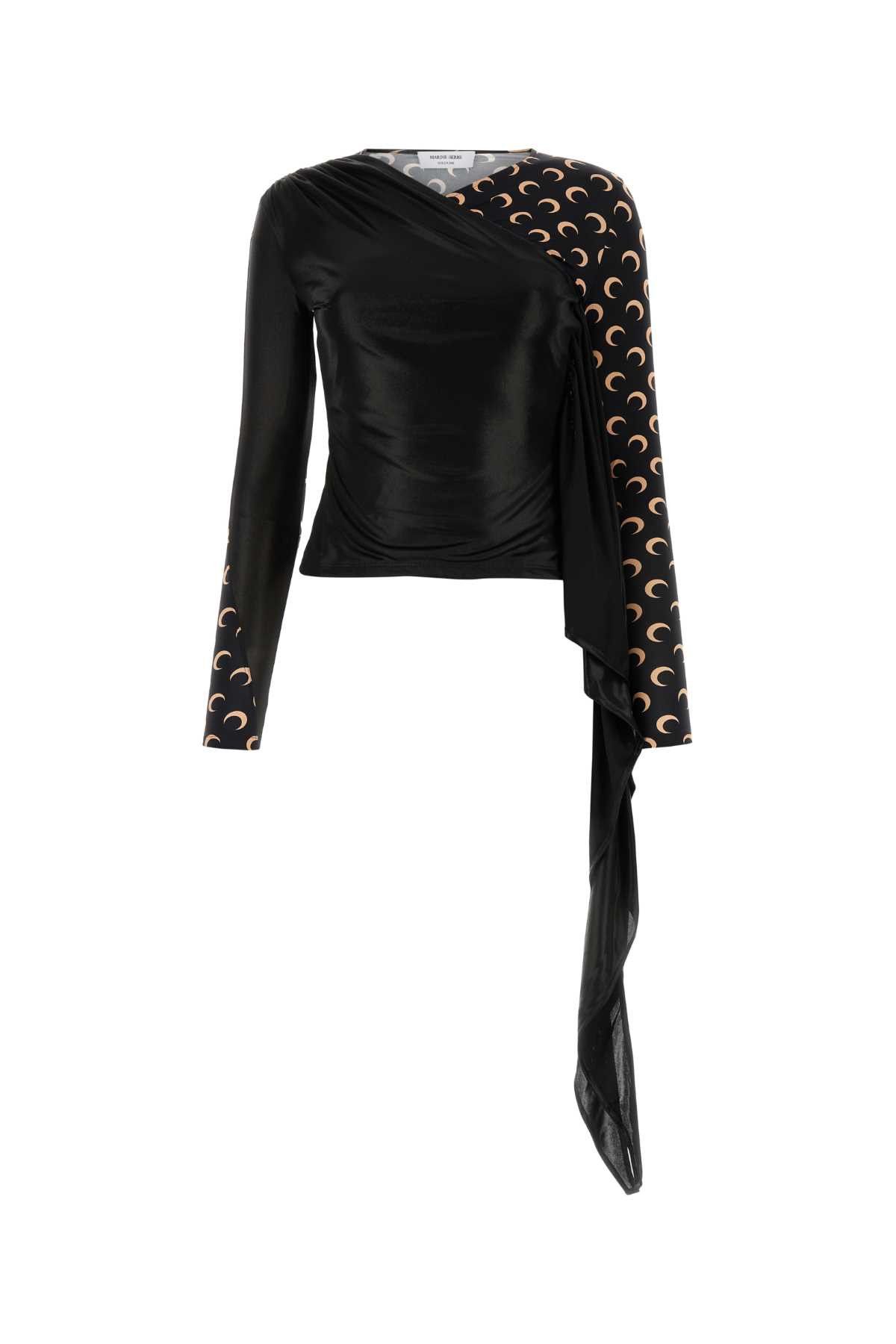 image of Marine Serre Black Jersey Top, Women's (Size XS)