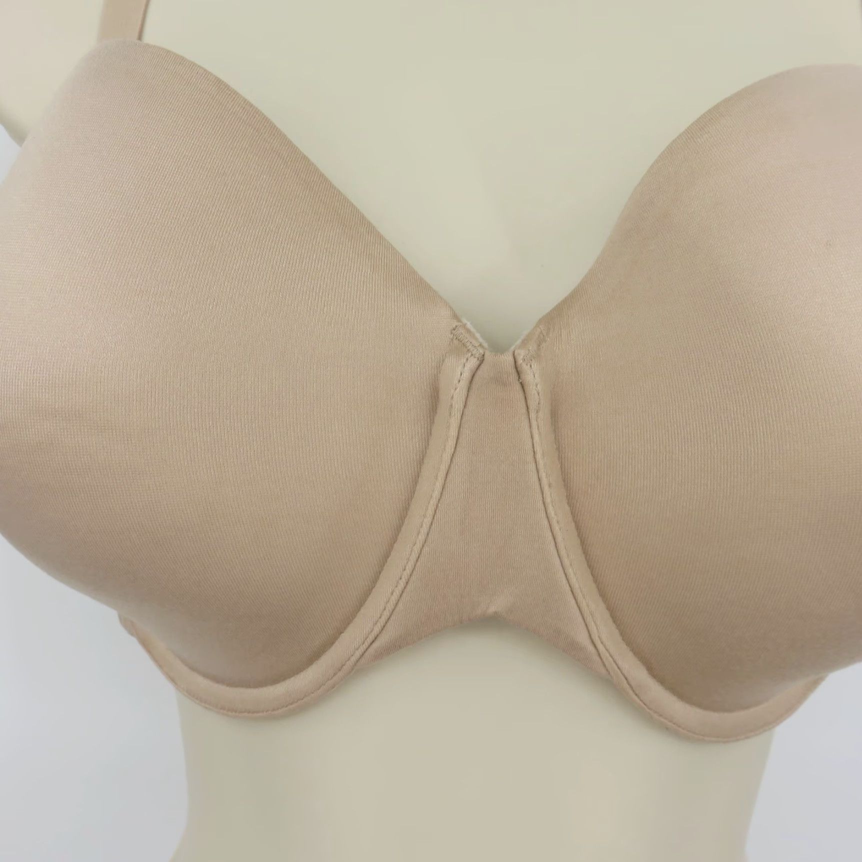 Vintage Bali Bra 38DD DFB966 Full Coverage Underwire Multiway Strapless Beige Lined Size ONE SIZE - 4 Thumbnail
