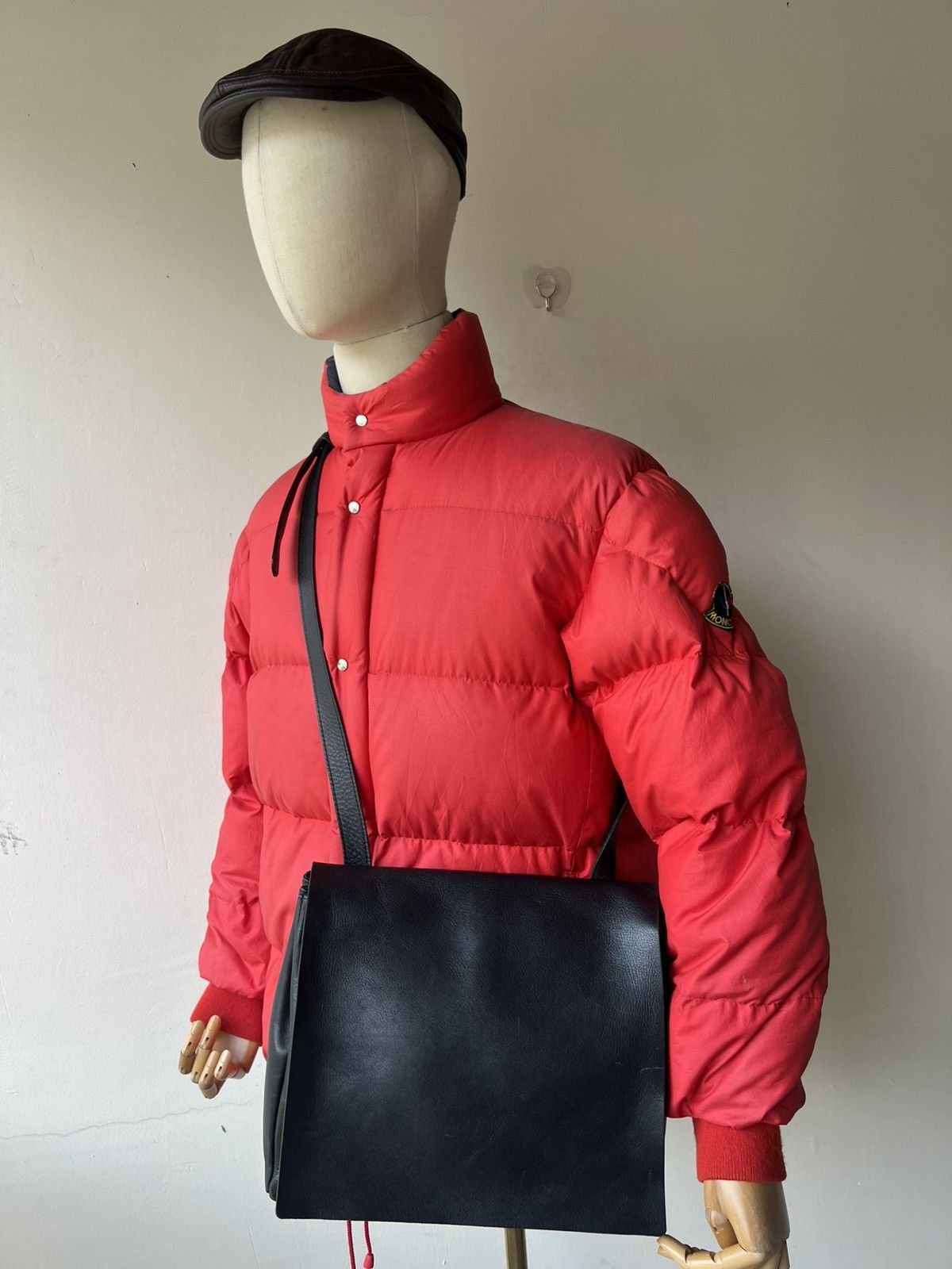 Leather Vintage PARTS Japan Patina Black High Quality Leather Bag Size ONE SIZE - 5 Thumbnail