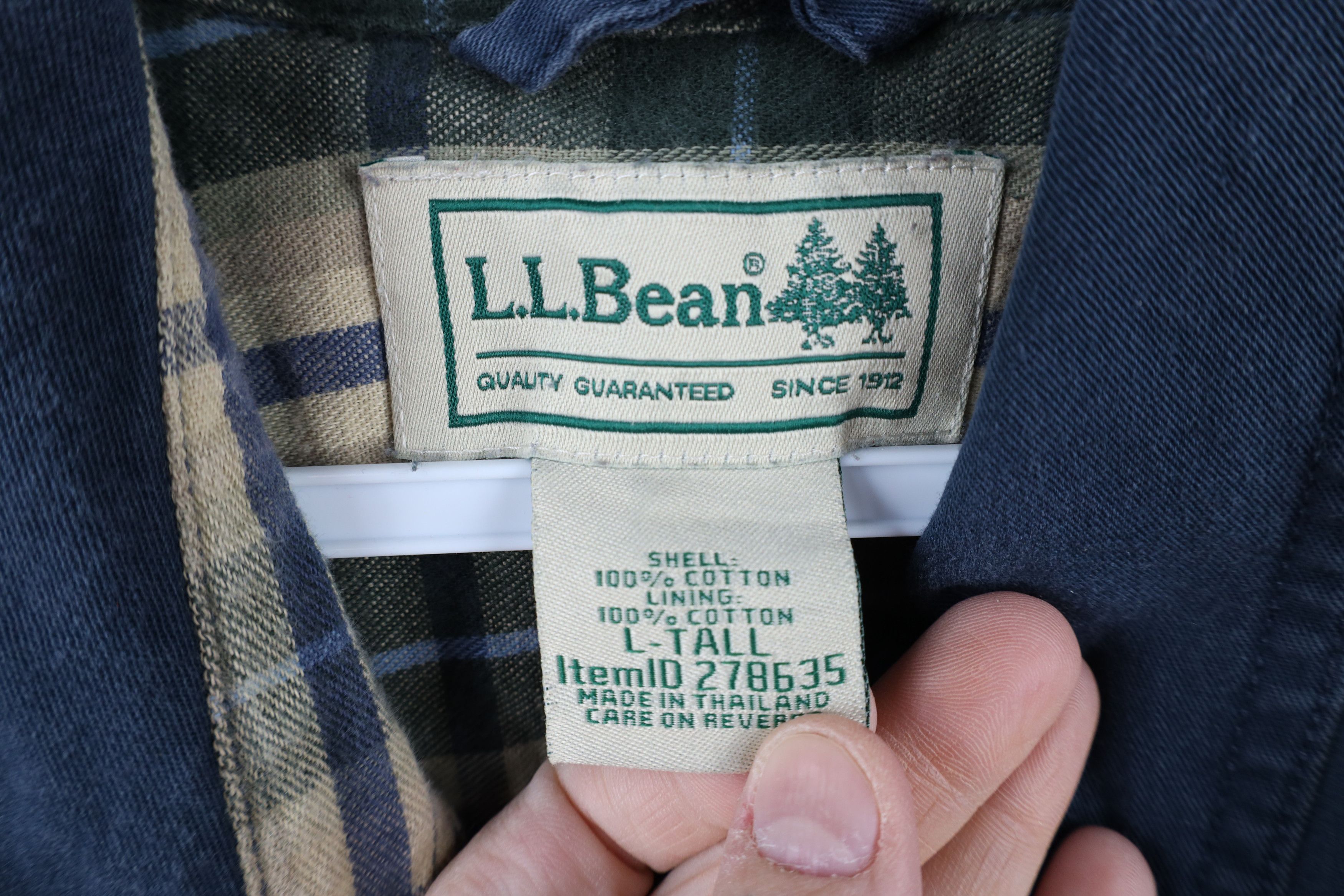 L.L. Bean × Vintage Vintage LL Bean Flannel Lined Button Shirt Jacket Jac Shirt Size US L / EU 52-54 / 3 - 6 Thumbnail