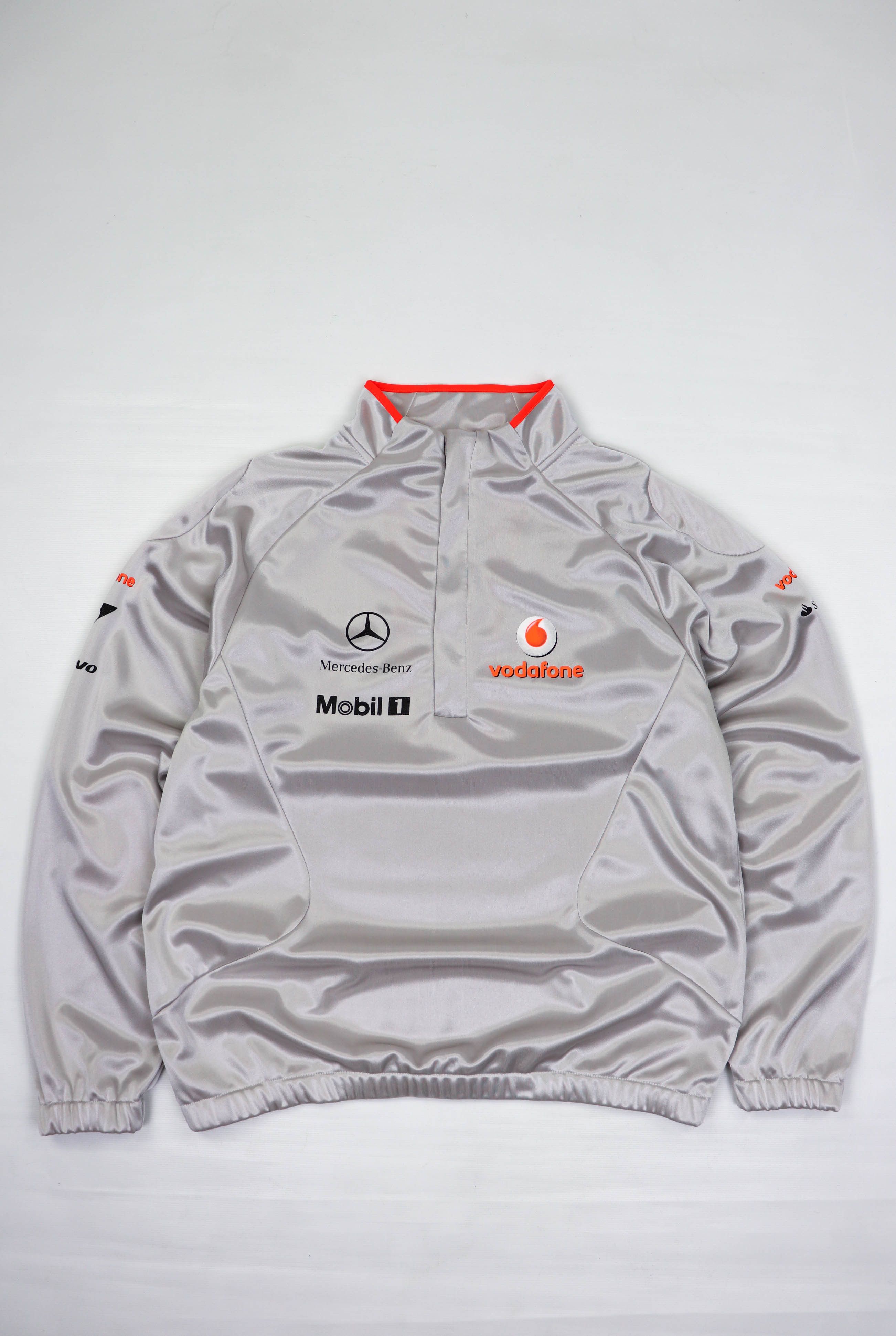 Rare!! Mercedes Benz Mobil One Vodafone Fleece / store Mercedes Benz Mobil One Vodafone sweatshirt Half zip Pullover Jumper