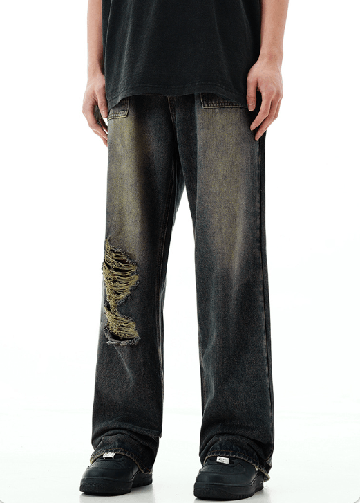 Japanese Brand × Jean American men's high street distressed washed ripped jeans Size US 34 / EU 50 - 2 Thumbnail