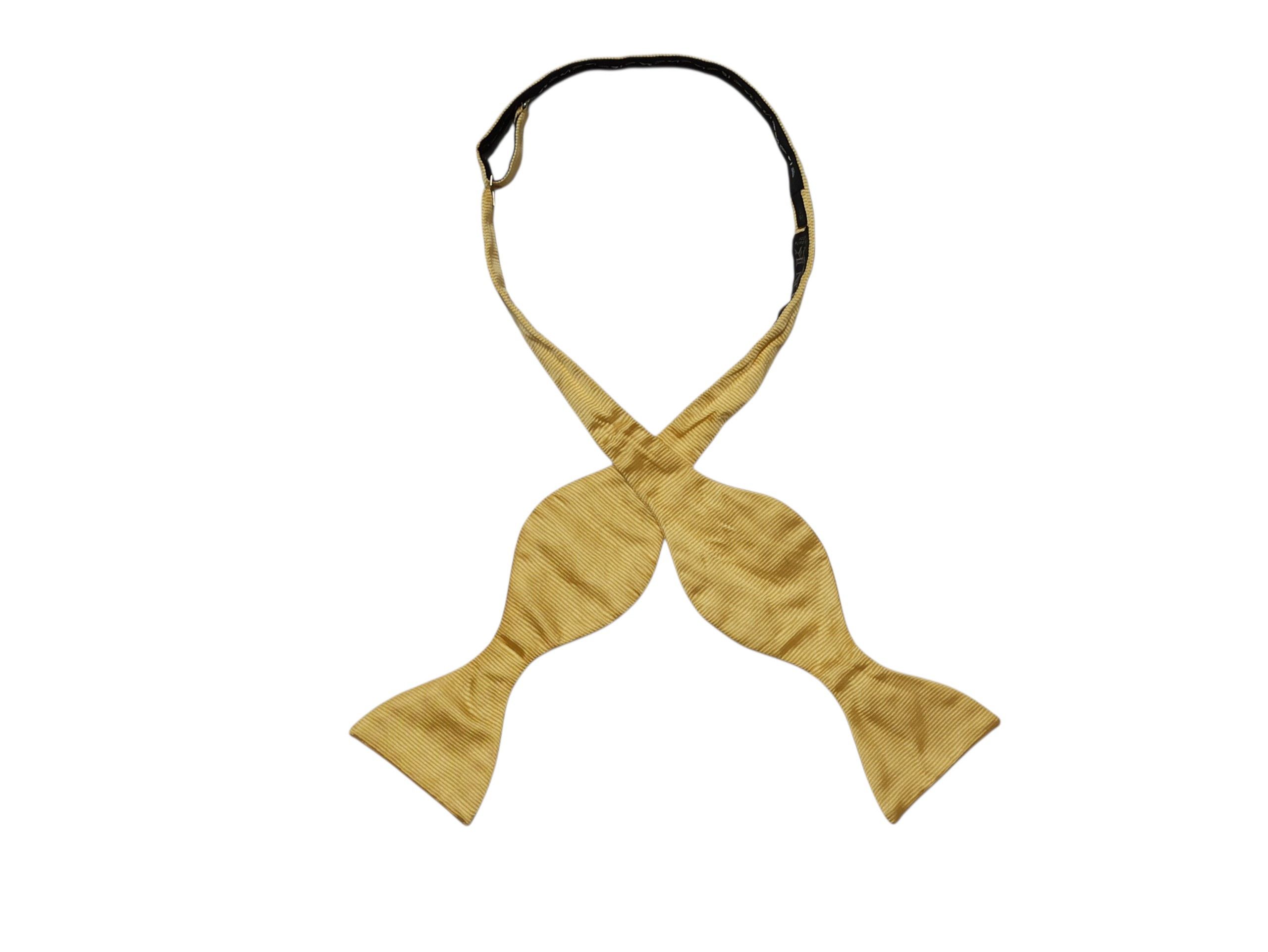 Thomas Pink Thomas Pink Silk Self Tie Bow Tie Yellow Size ONE SIZE - 1 Thumbnail