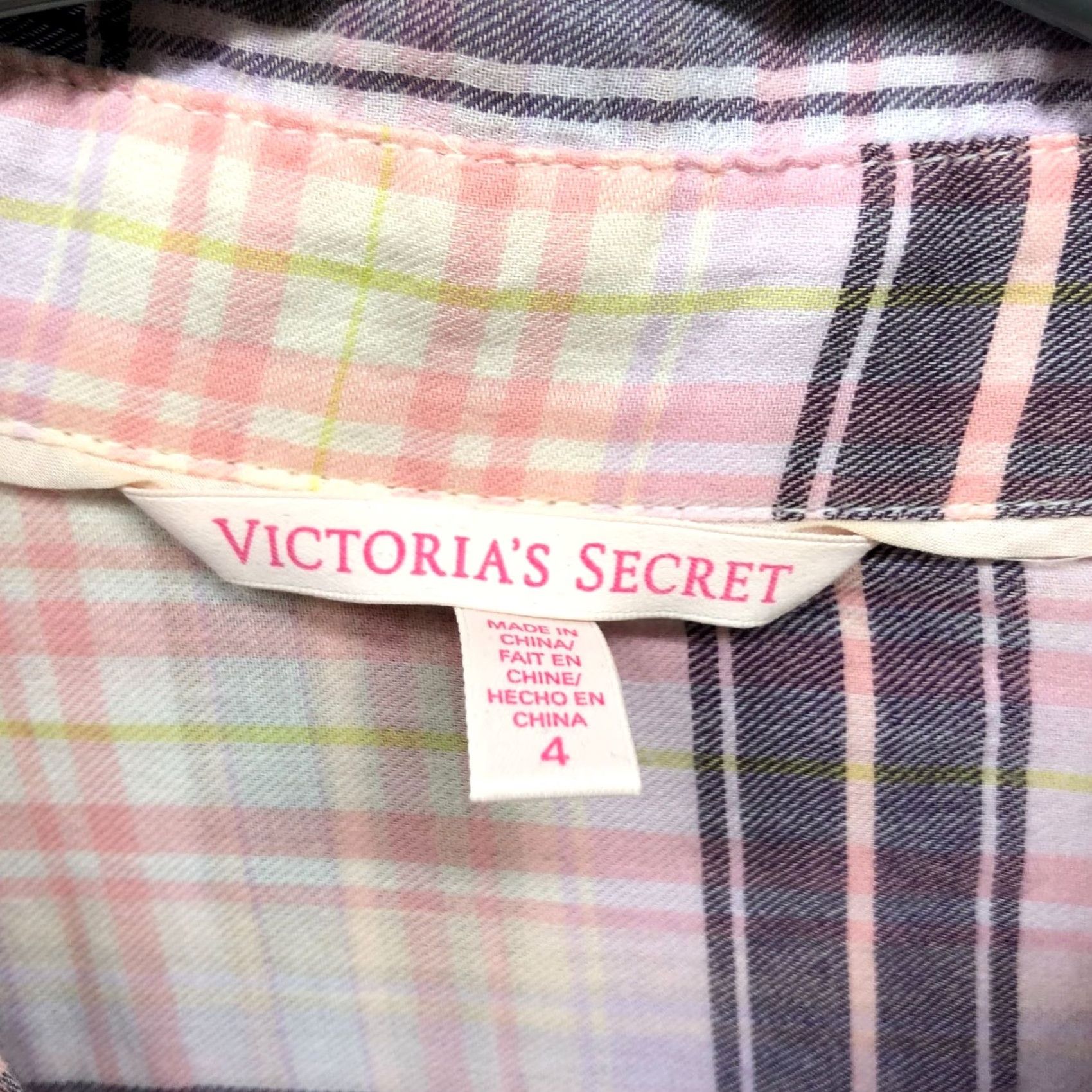 Victoria's Secret Victoria's Secret Pajama Shirt Dress Womens 4 Pink Plaid Tie Waist Robe Lounge Shirt Dress Size S / US 4 / IT 40 - 6 Thumbnail