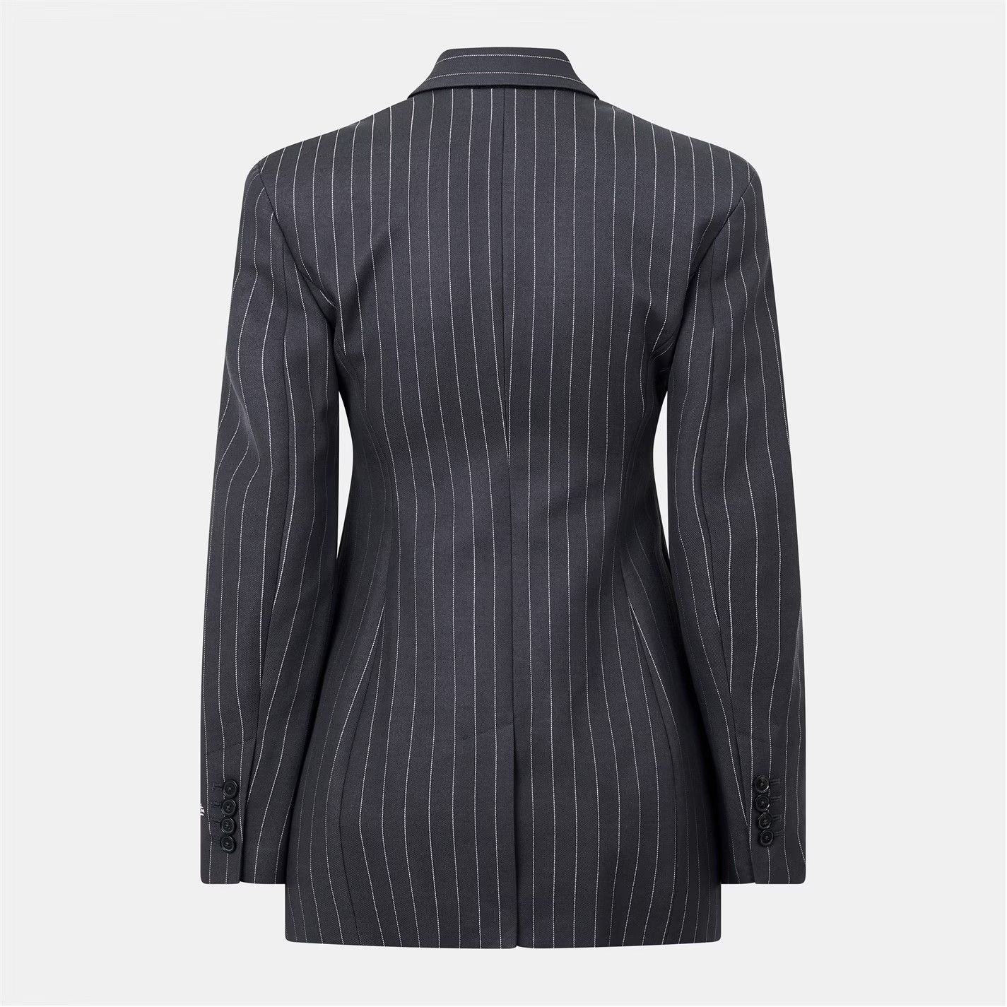 Off-White o1y1125 Striped Blazer in Gray/White Size M / US 6-8 / IT 42-44 - 2 Thumbnail