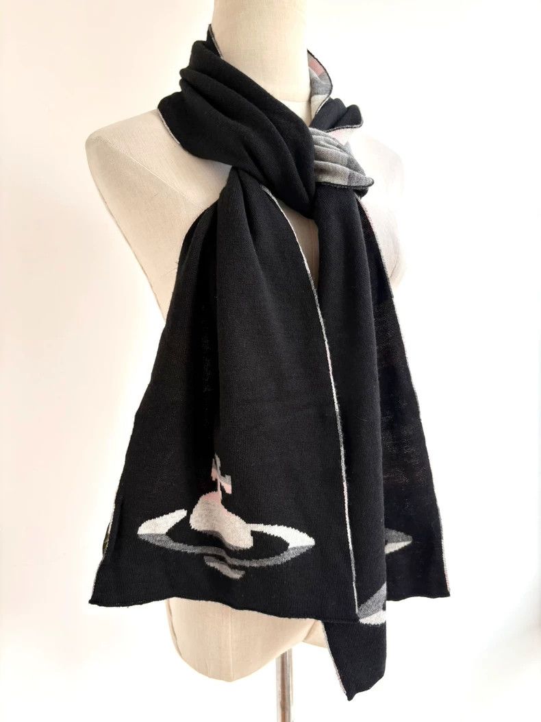 Vivienne Westwood Vivienne Westwood Black and pink striped scarf Size ONE SIZE - 6 Thumbnail