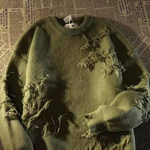 Japanese Brand × Vintage knit fall sweater with a round neckline Size US L / EU 52-54 / 3 - 2 Thumbnail