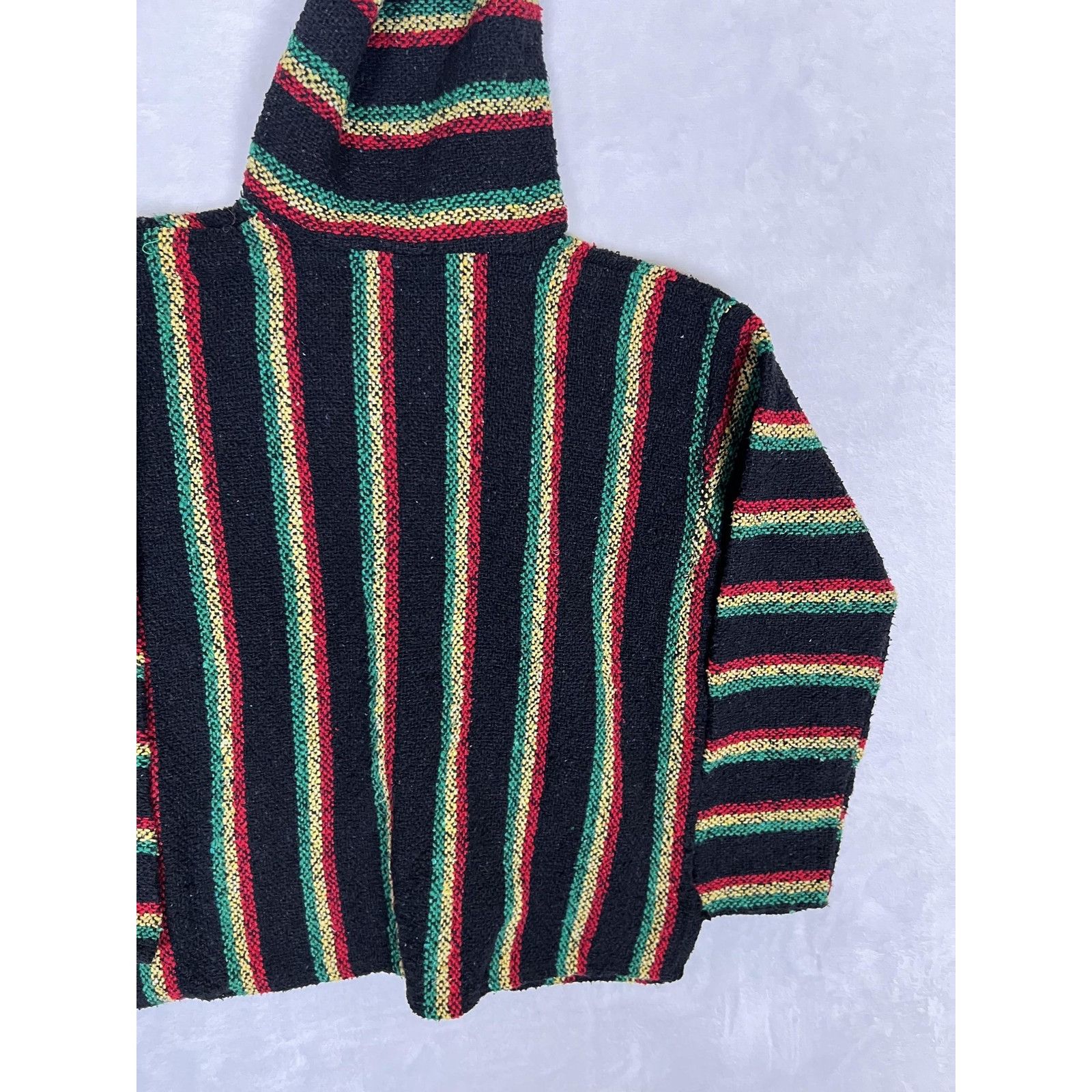Other VTG Frank's Baja Hoodie Mens Medium Black Rasta Mexican Ponc Size US M / EU 48-50 / 2 - 10 Thumbnail