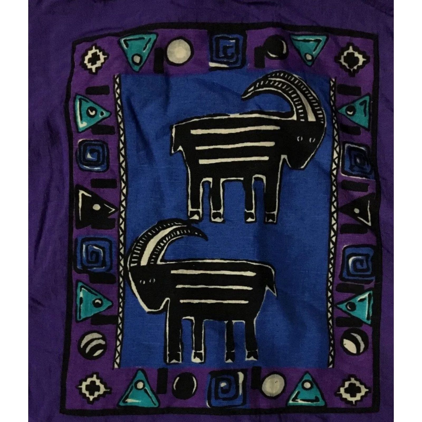Vintage VINTAGE 90s Abstract Animal Art jacket Mens M Purple Hip Hop Vaporwave 80s 90s Nautical Punk Retro Windbreaker White Stag Jacket Size US M / EU 48-50 / 2 - 3 Thumbnail