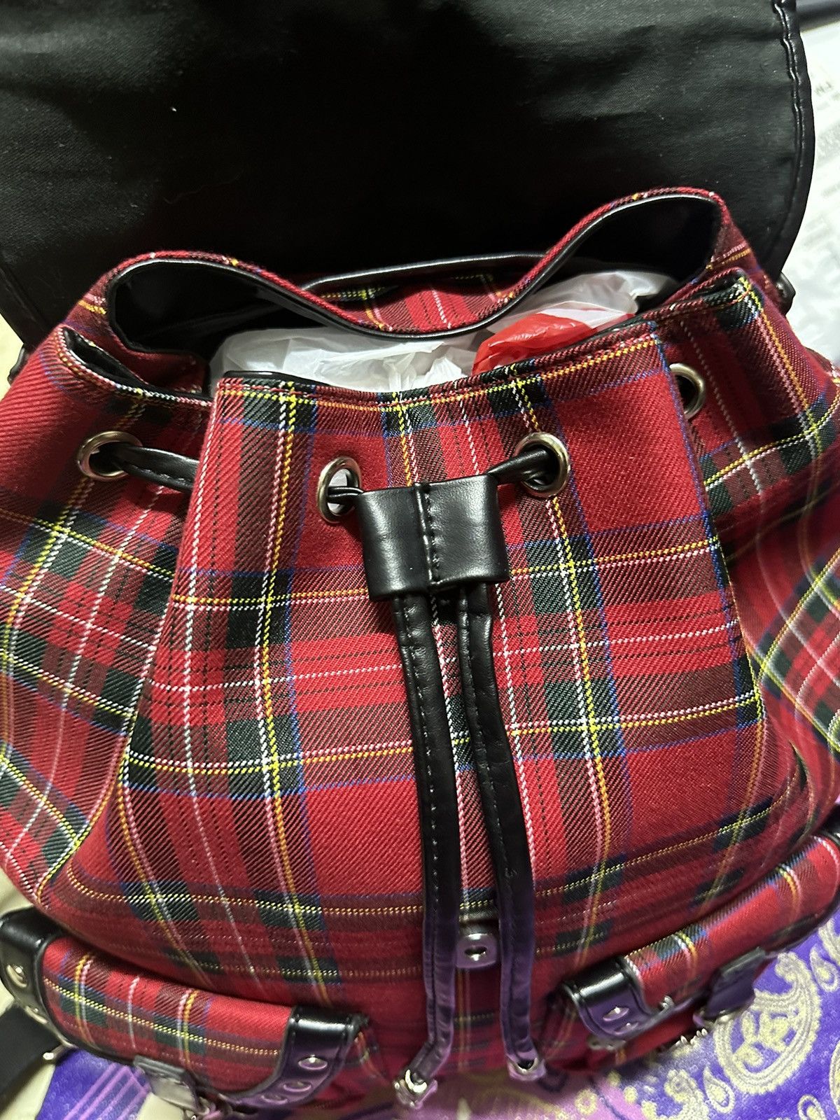 Punk and Yo Banned yami tartan bagpack Size ONE SIZE - 4 Thumbnail