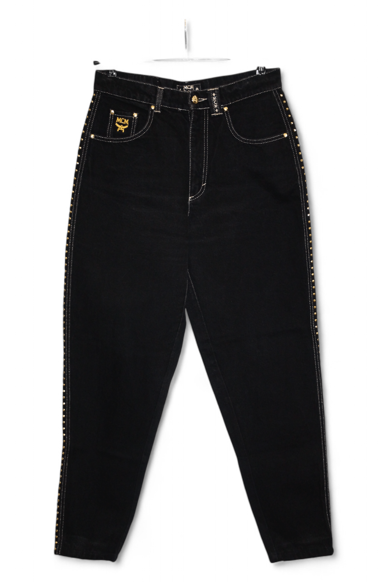 MCM RARE🔥90's MCM Studded Gold Taper Baggy Jeans Size US 32 / EU 48 - 1 Thumbnail