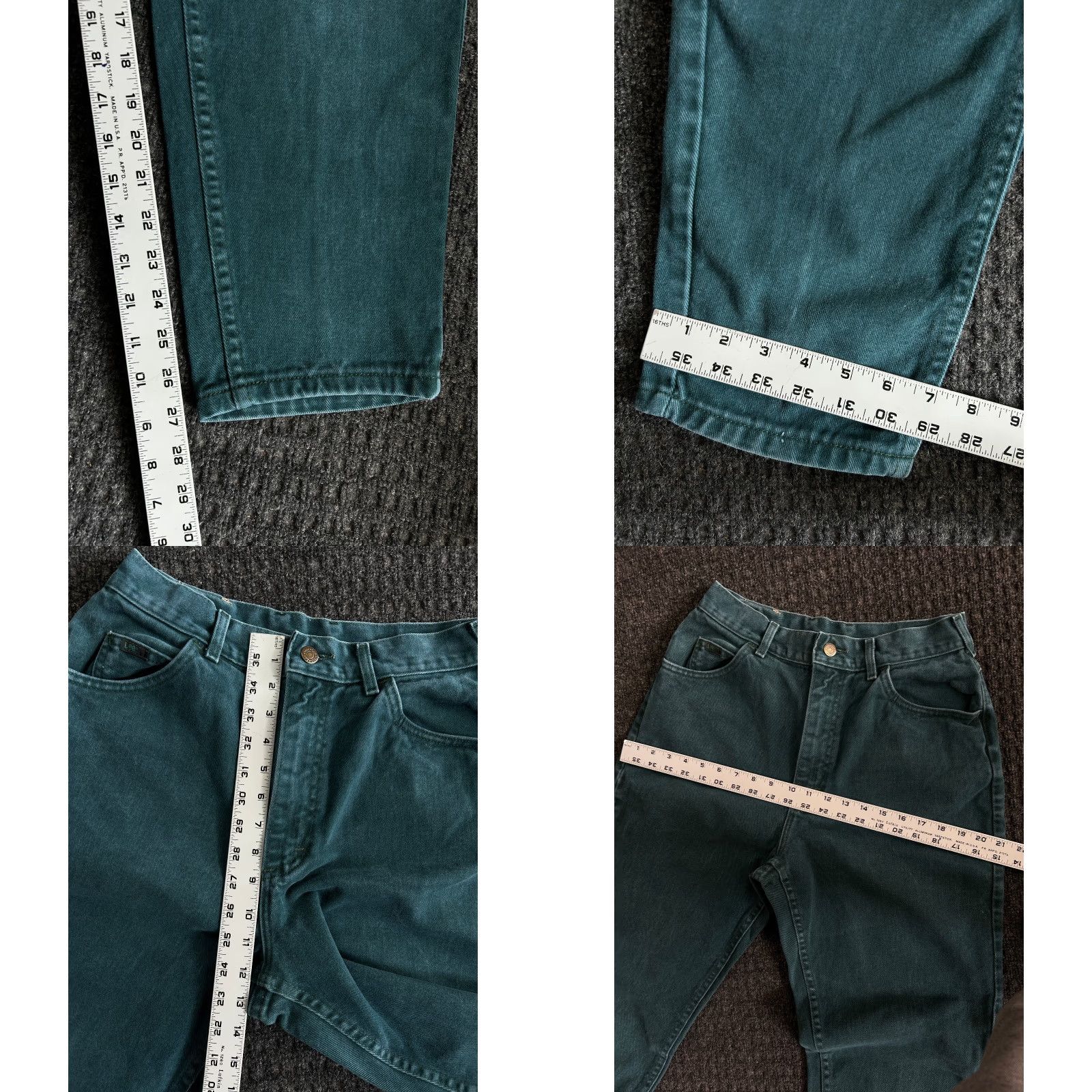 Lee VINTAGE Lee Jeans 12 Green Hi Rise Mom 80s 90s Made in USA Size 34" / US 12 / IT 48 - 8 Thumbnail