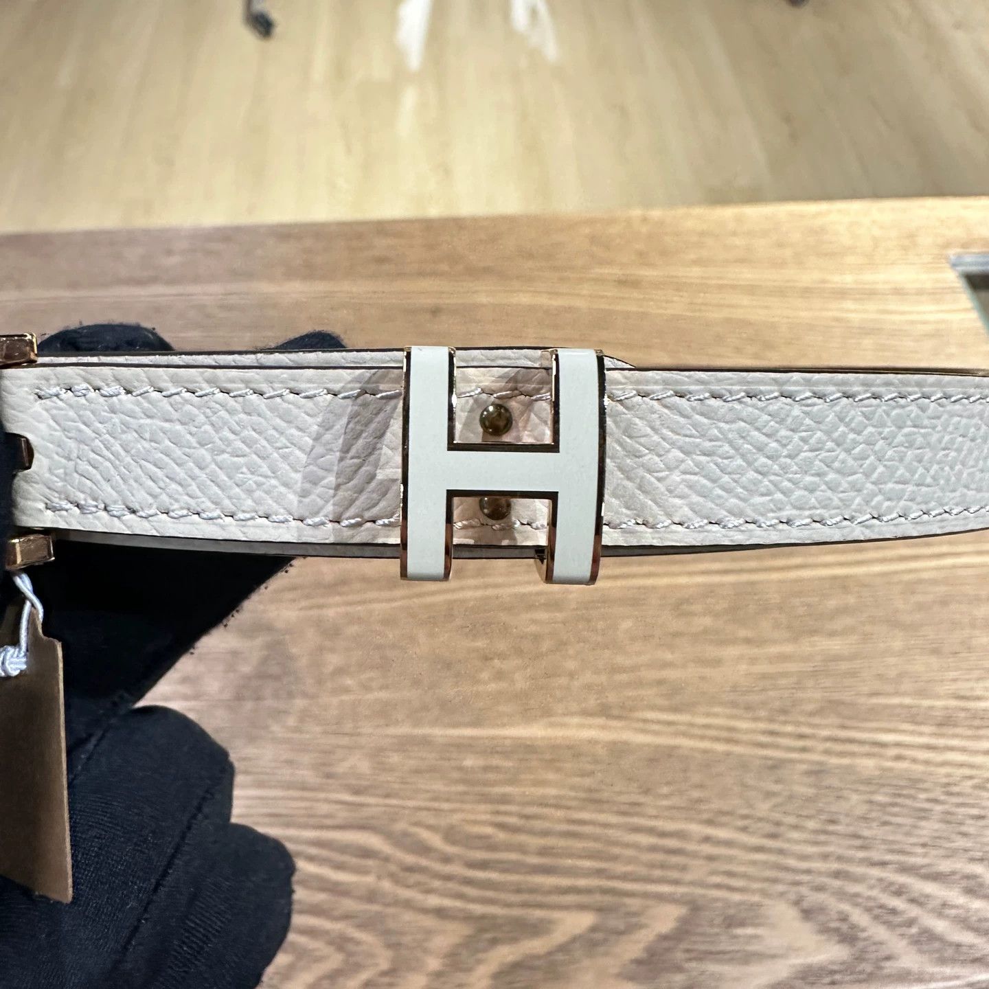 Hermes Hermes may425 Cream White H Belt Size ONE SIZE - 2 Thumbnail