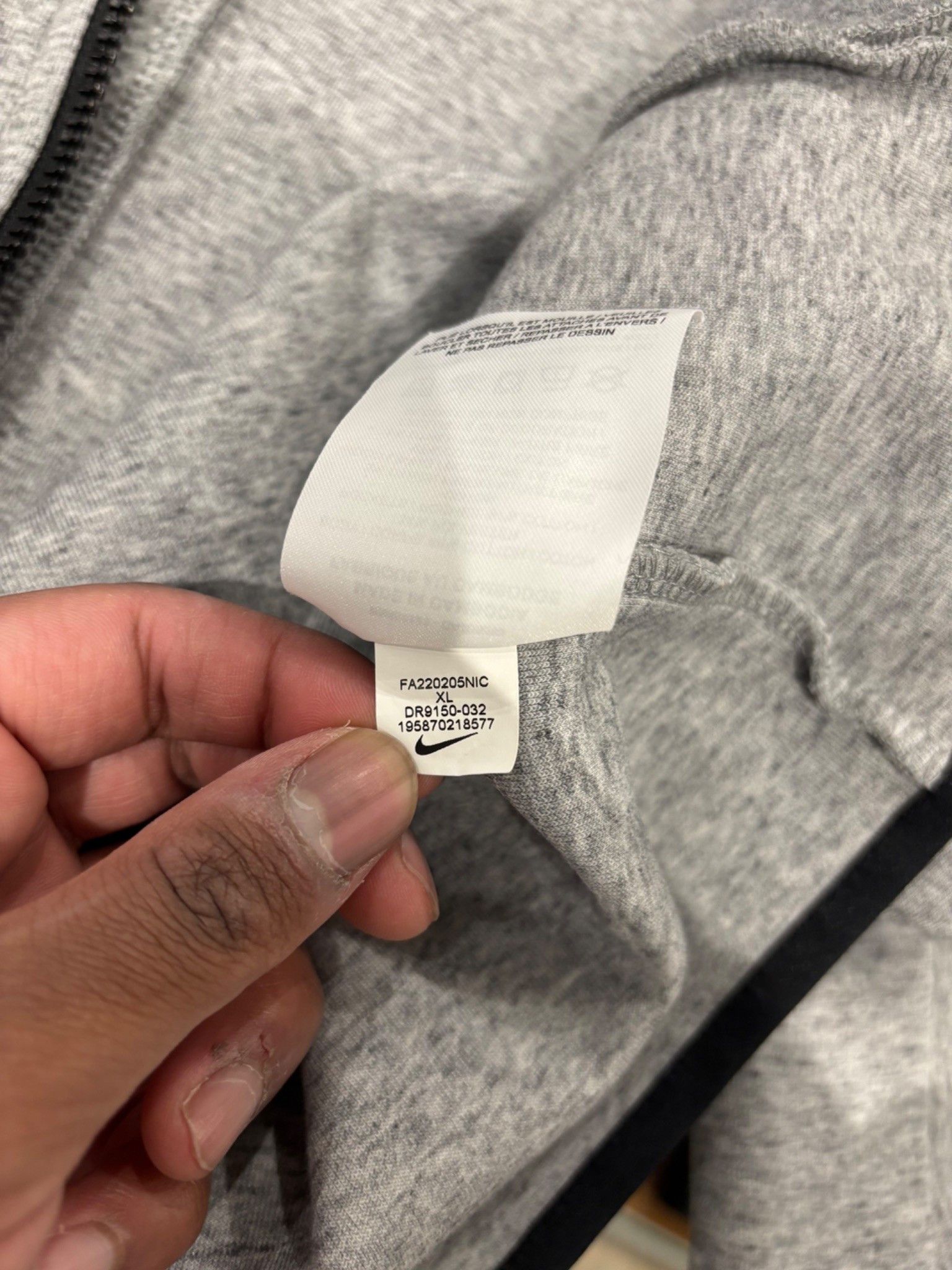 Nike Nike Sportswear Tech Fleece Full Zip Hoodie Grey Size US XL / EU 56 / 4 - 8 Thumbnail