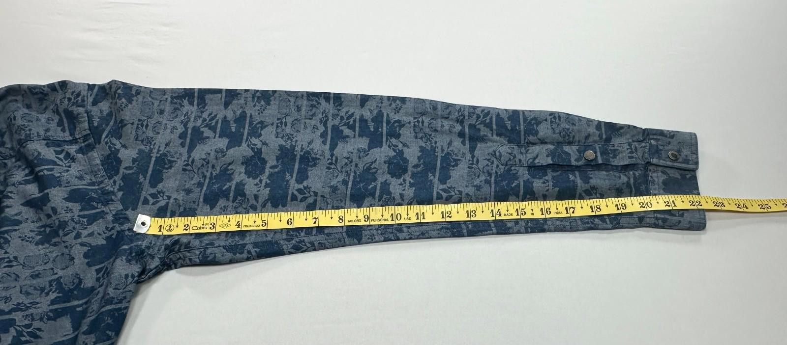 Other Park Avenue Floral Slim Fit Cotton Snap Button Blue Mens L Size US L / EU 52-54 / 3 - 7 Thumbnail