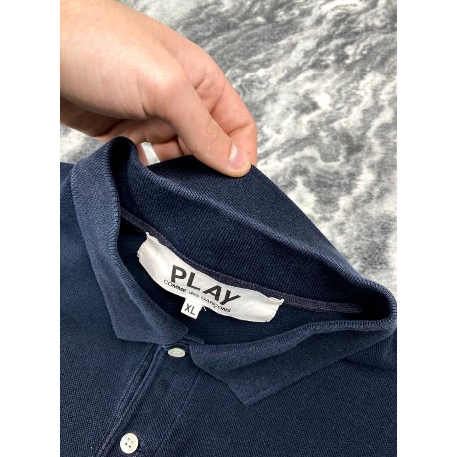 Comme des Garcons Girl Comme des Garçons PLAY Polo Shirt Men XL Blue Size US XL / EU 56 / 4 - 3 Thumbnail